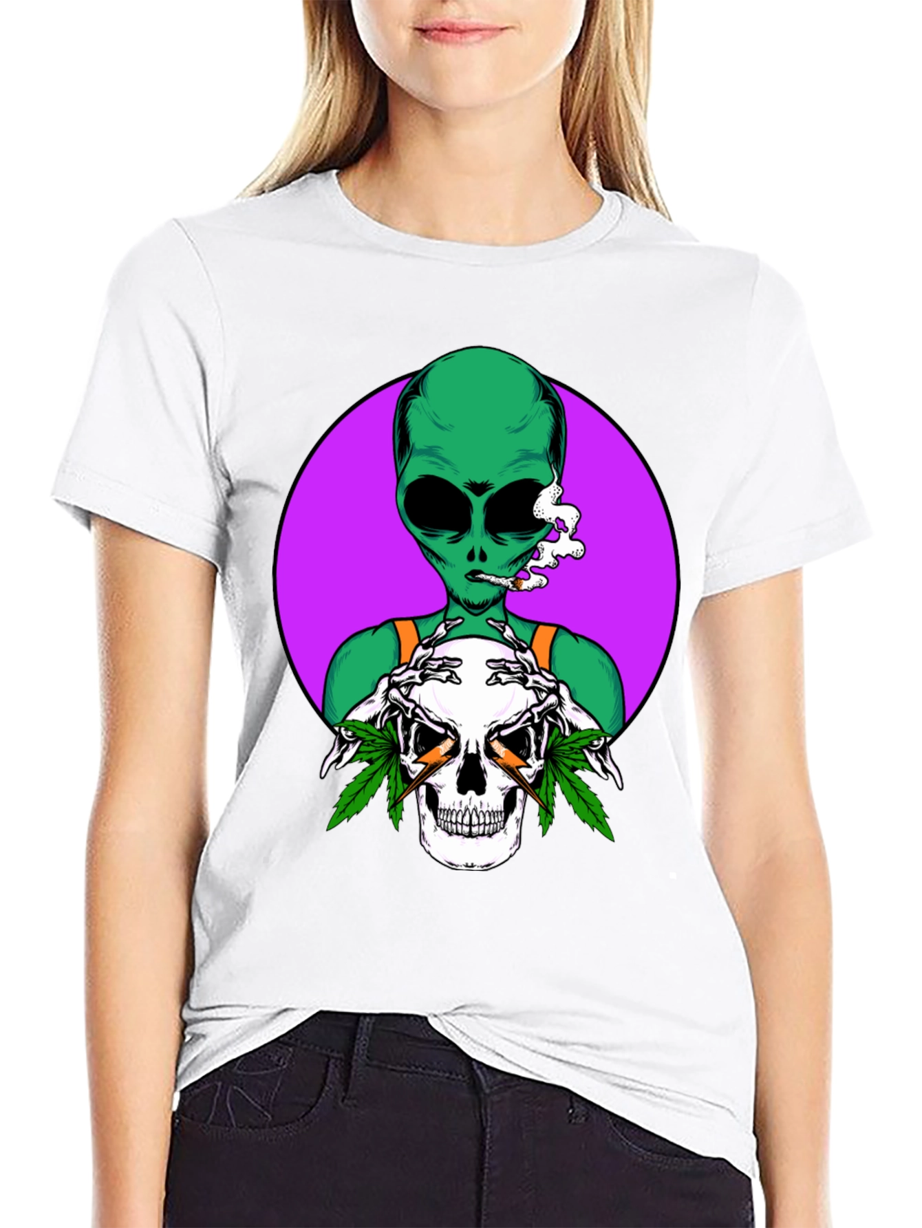 Alien Skull Graphic T-Shirt