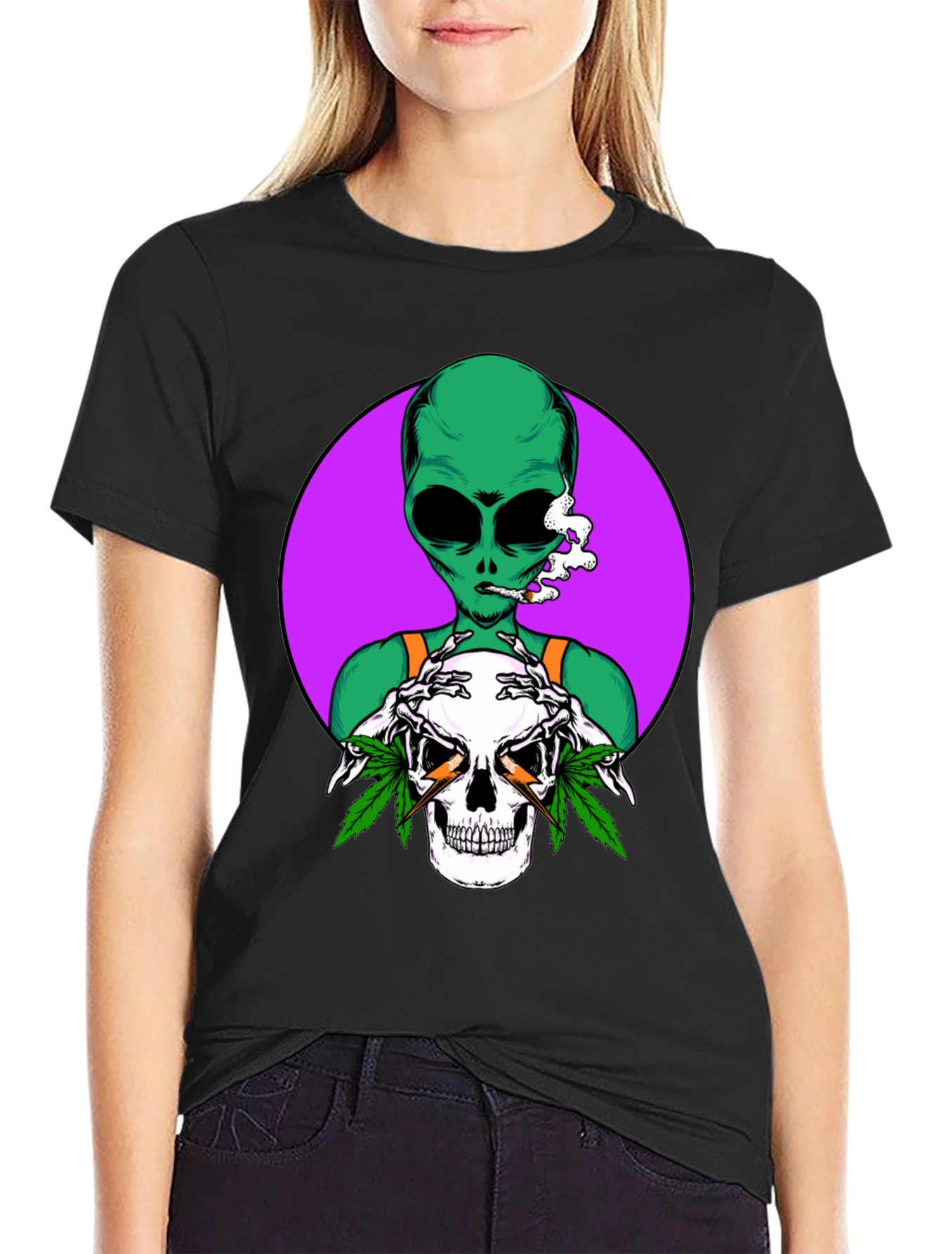 Alien Skull Graphic T-Shirt