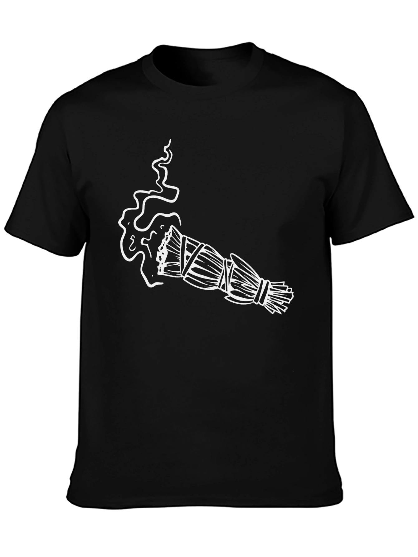Sage Smudge Stick Graphic Tee - Black Cotton T-Shirt
