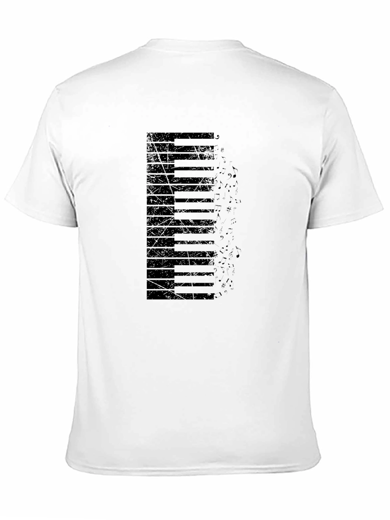 Piano Keys Graphic Print Black T-Shirt