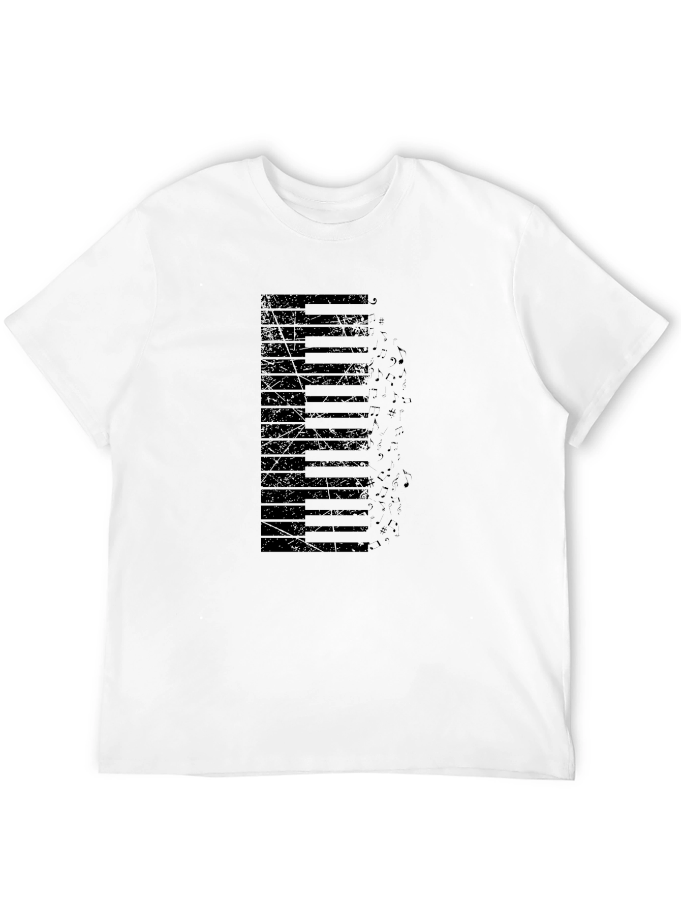 Piano Keys Graphic Print Black T-Shirt