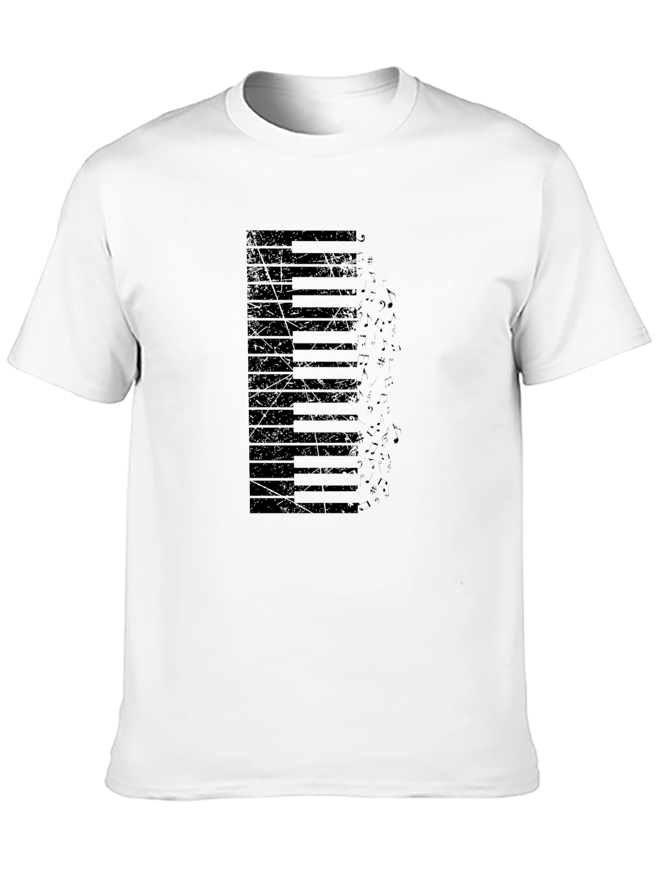 Piano Keys Graphic Print Black T-Shirt