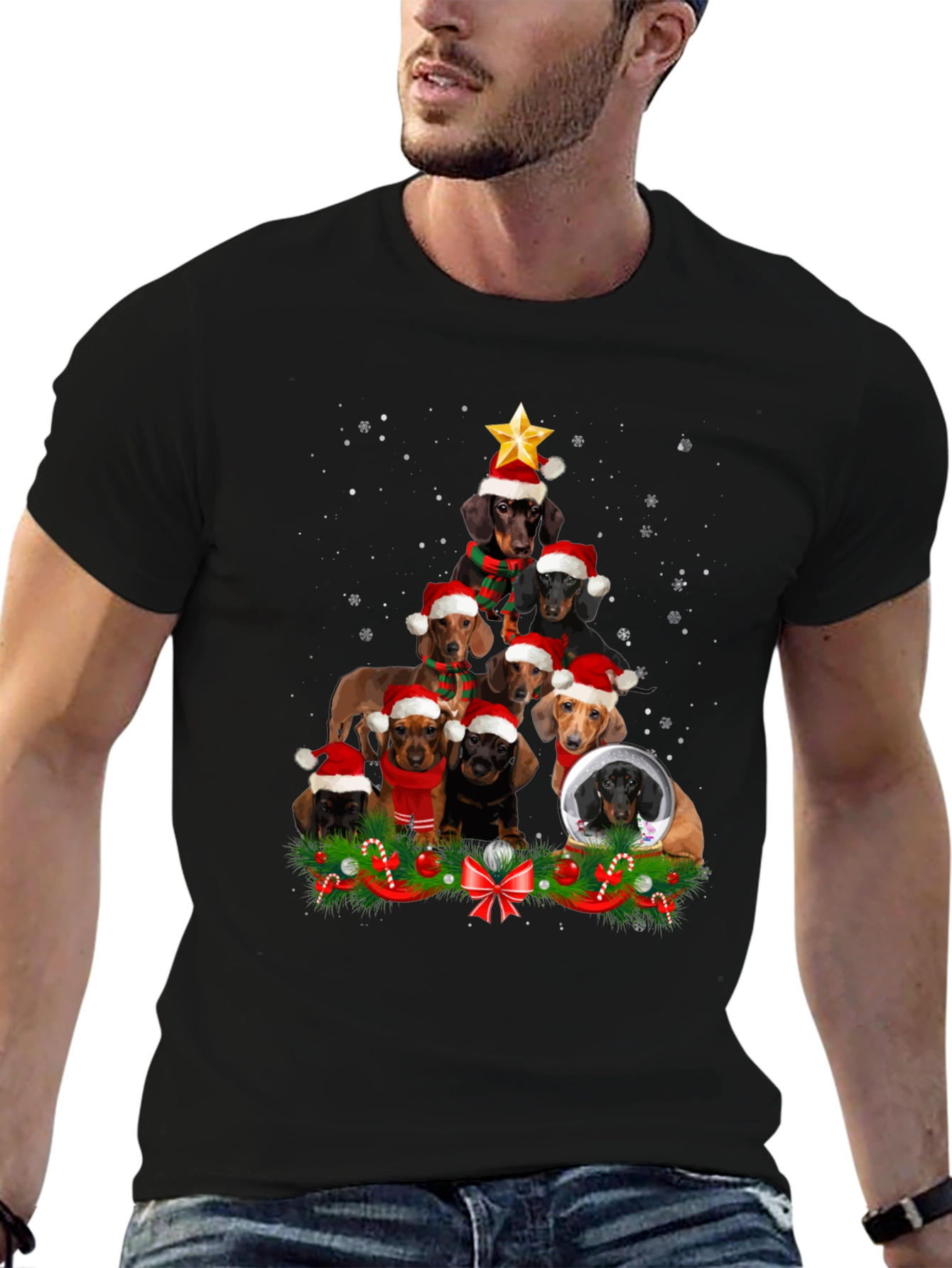 Dachshund Christmas Tree T-Shirt