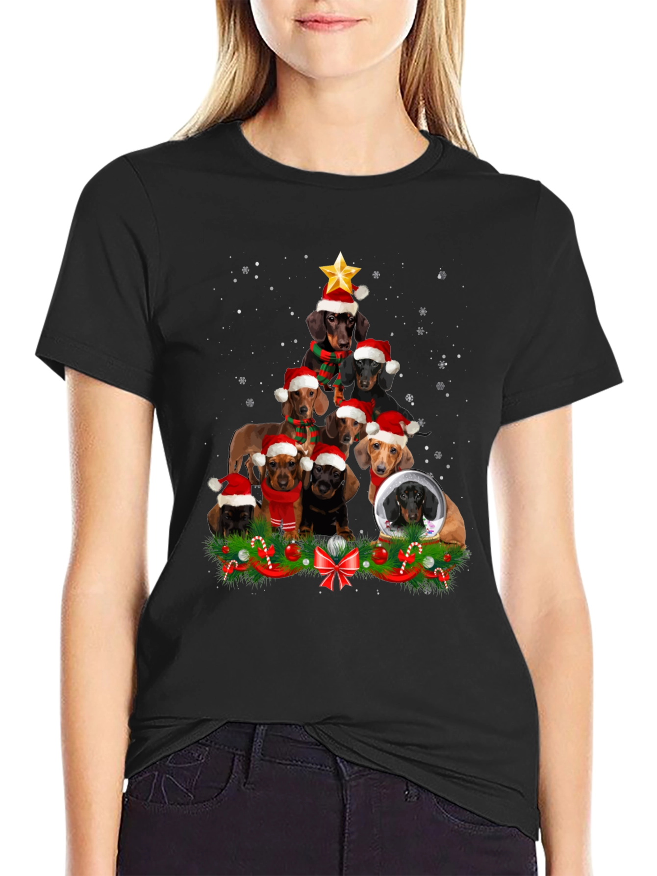 Dachshund Christmas Tree T-Shirt