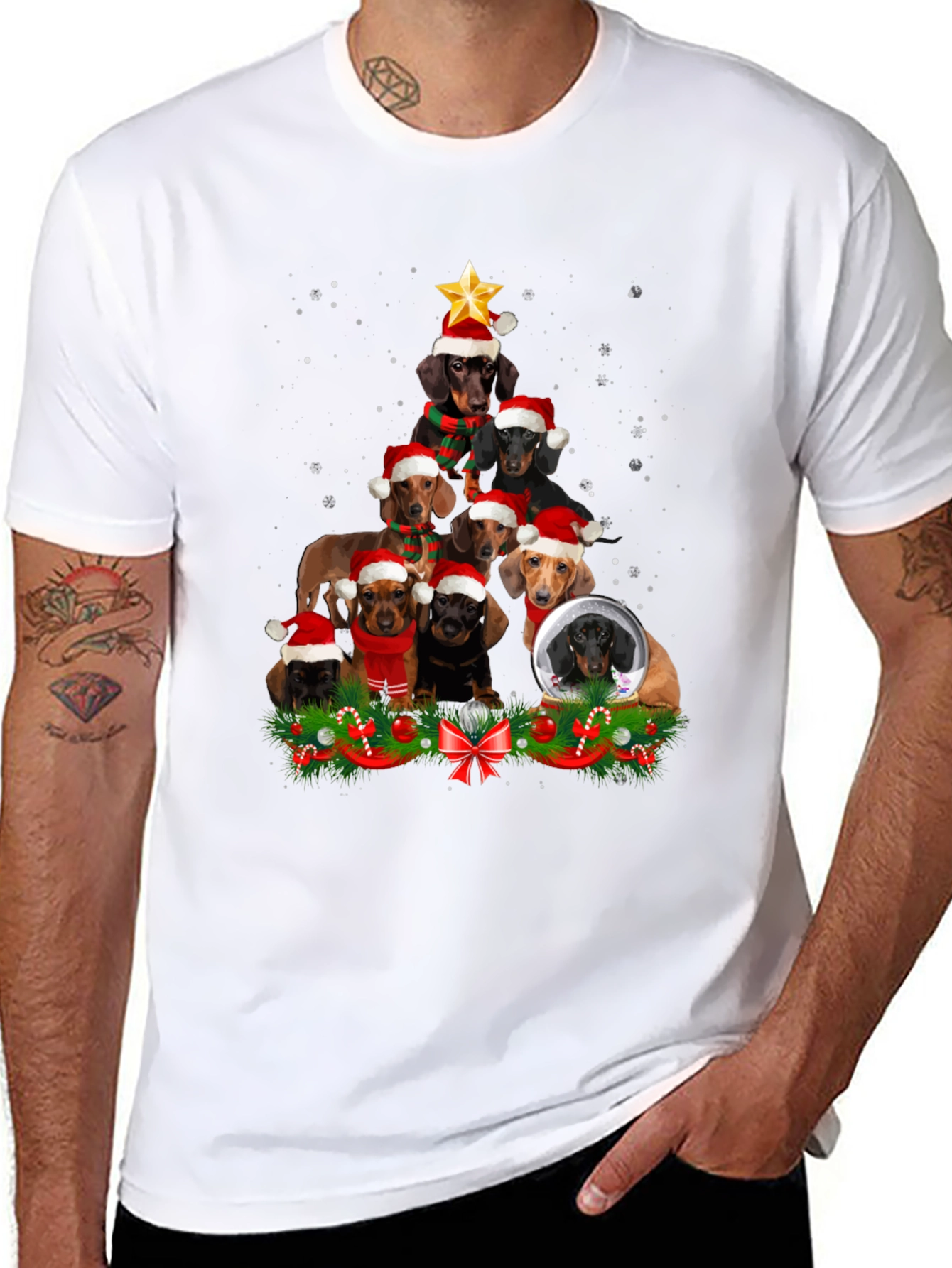 Dachshund Christmas Tree T-Shirt