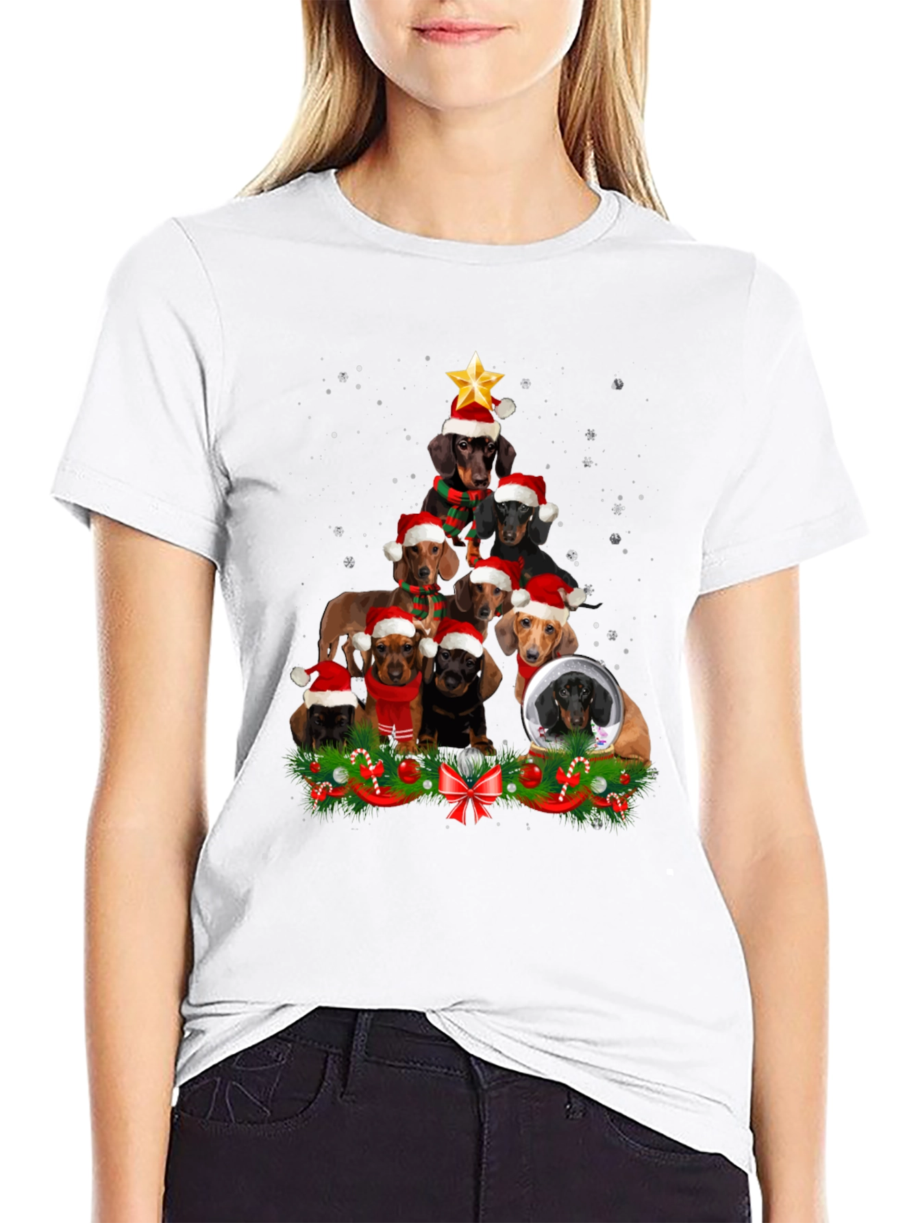 Dachshund Christmas Tree T-Shirt