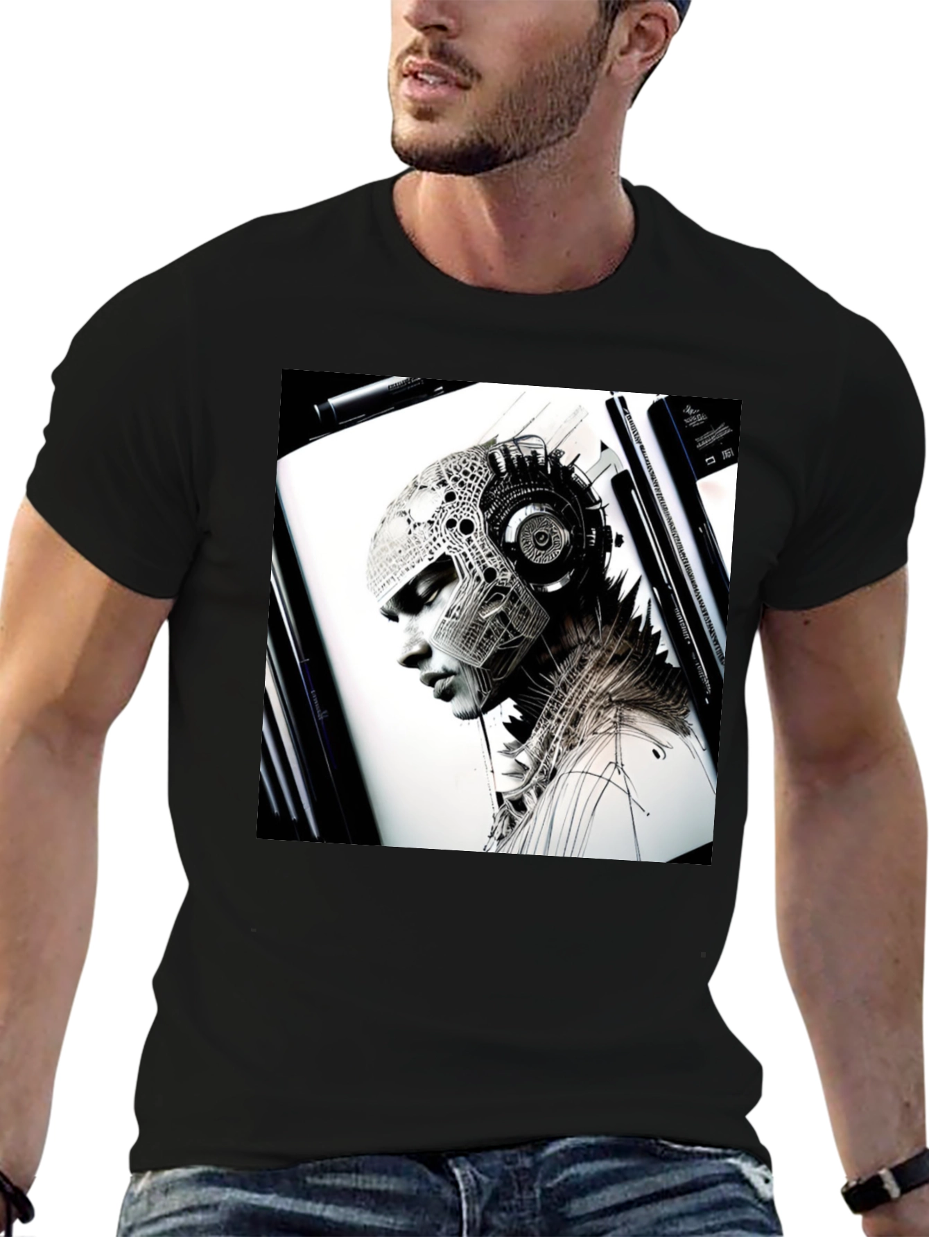 Cyberpunk Portrait Graphic Tee
