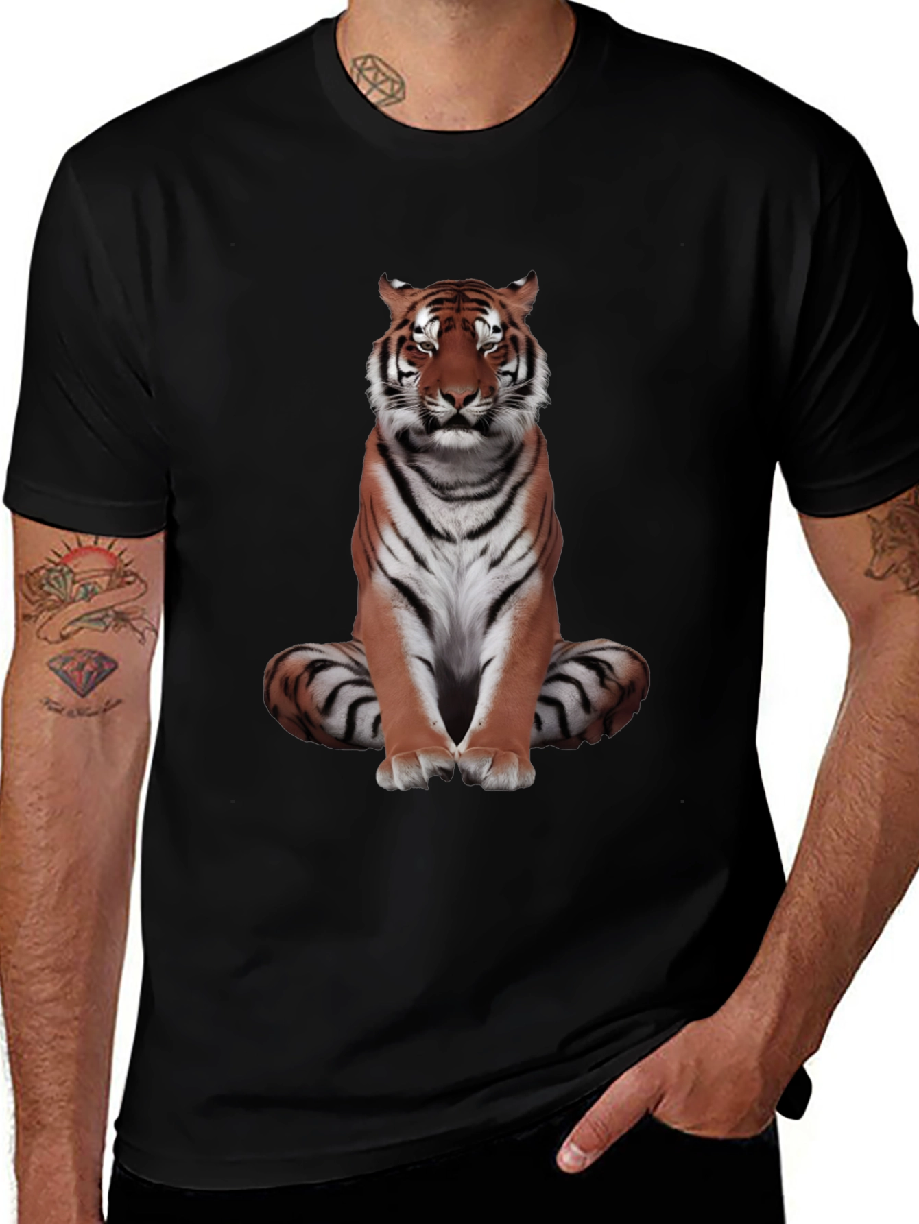 Cool Tiger Graphic Tee - Black Casual Shirt