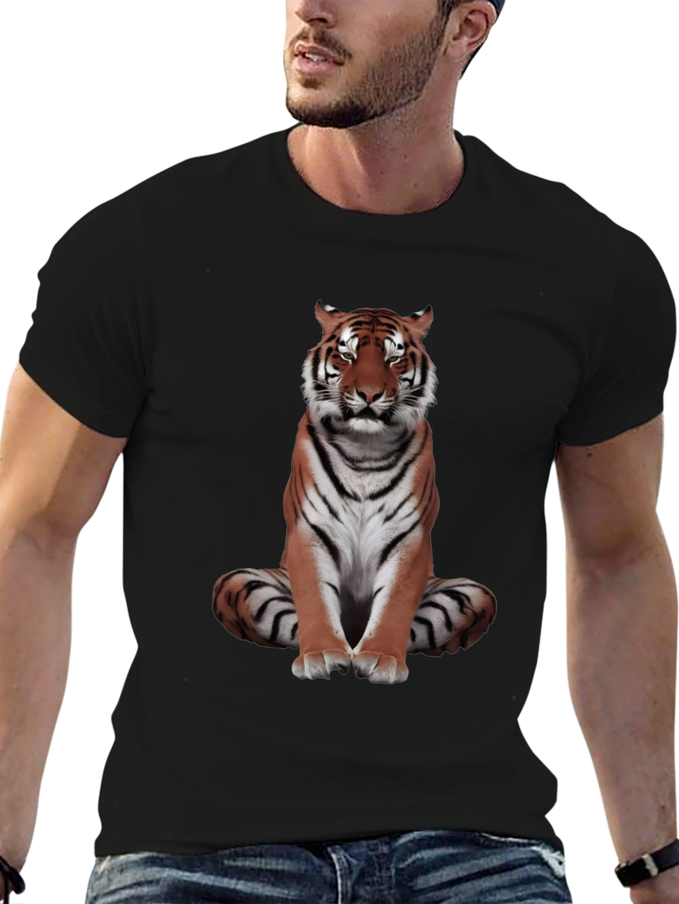 Cool Tiger Graphic Tee - Black Casual Shirt