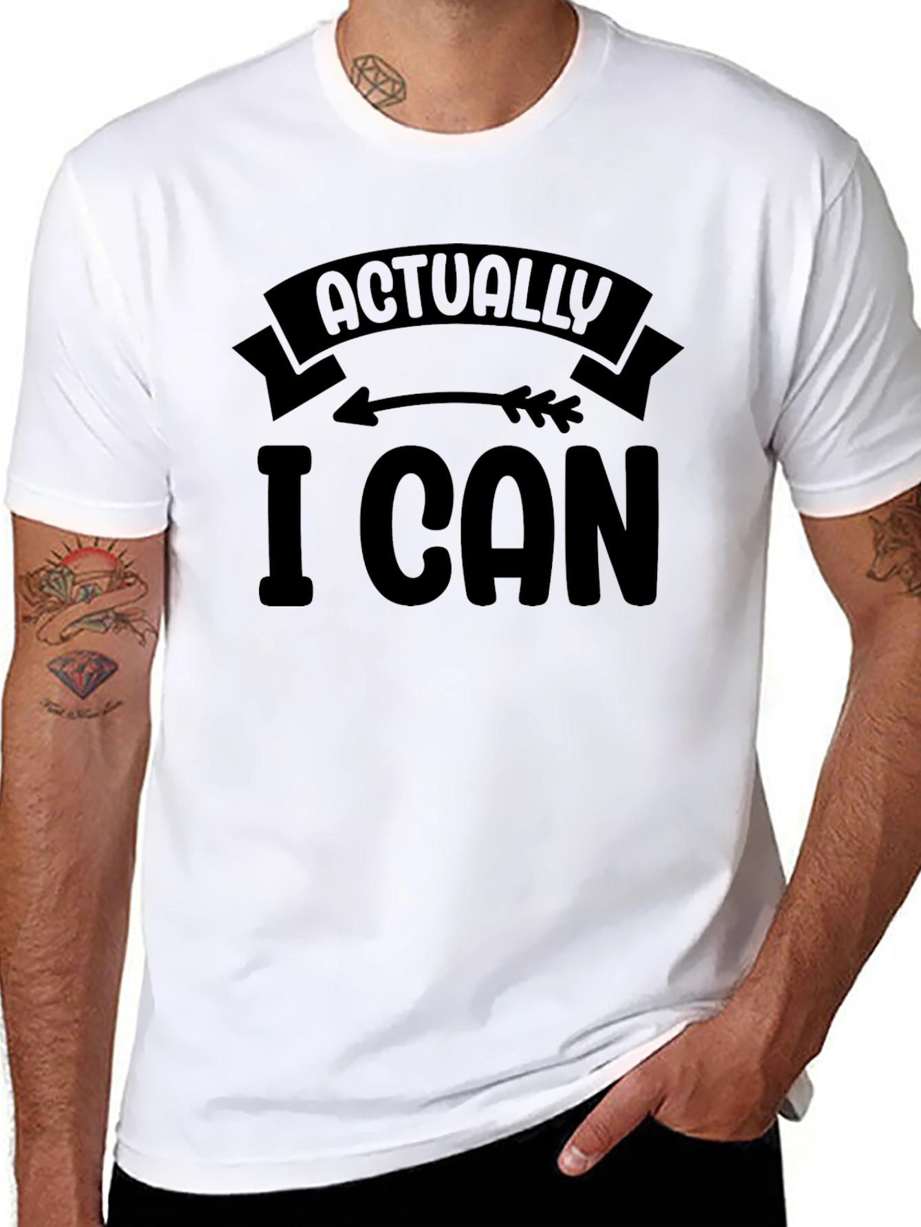 Actually I Can Graphic Tee - Motivational Mens T-Shirt