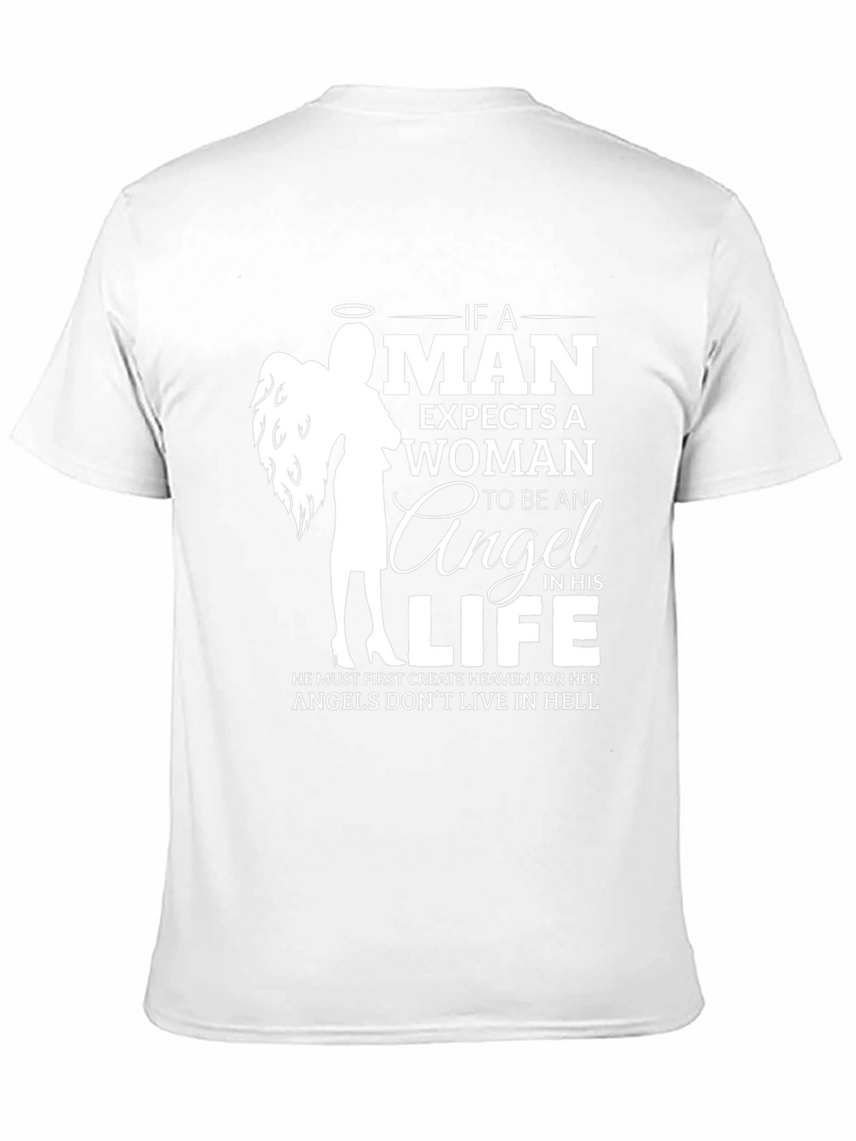 Angel Woman Graphic T-Shirt - Mens Black Tee