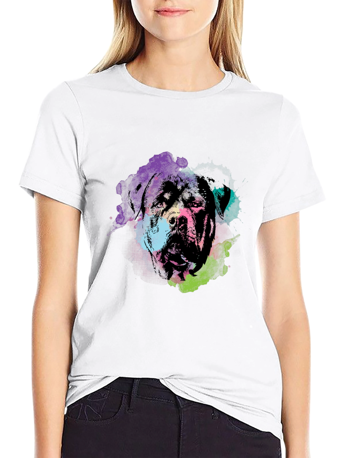 Rottweiler Dog Graphic T-Shirt - Black