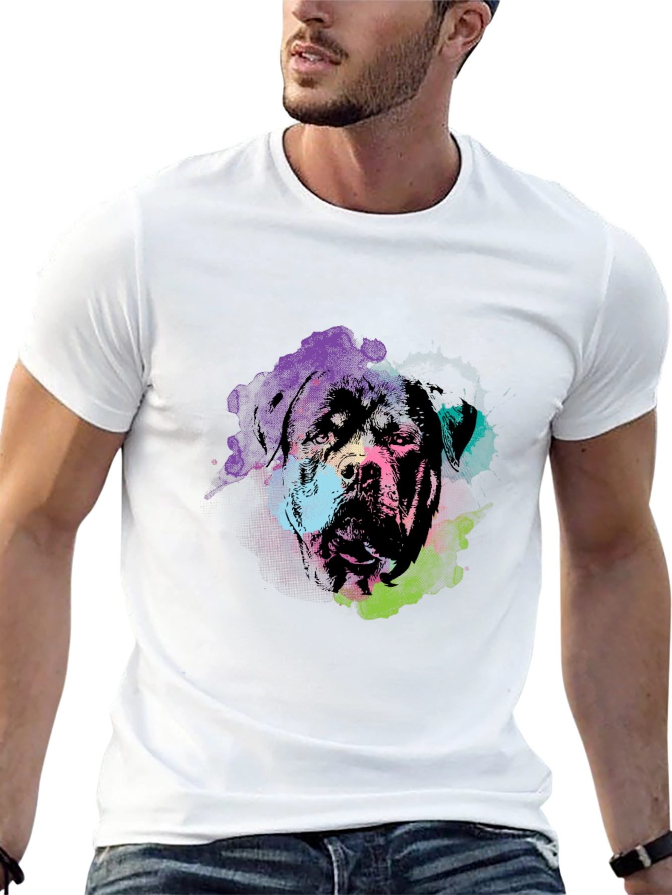 Rottweiler Dog Graphic T-Shirt - Black