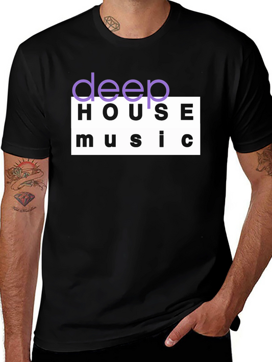 Deep House Music Black Graphic T-Shirt