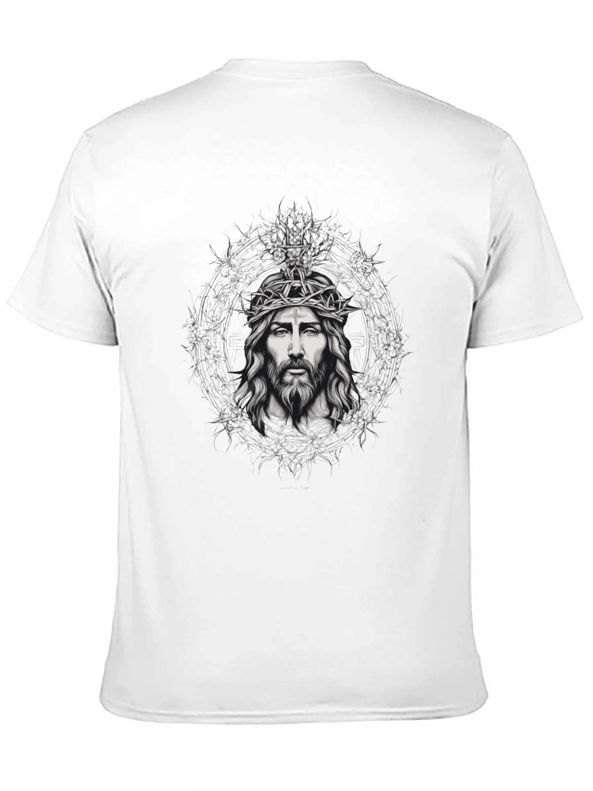 Jesus Crown of Thorns Graphic Tee - Black