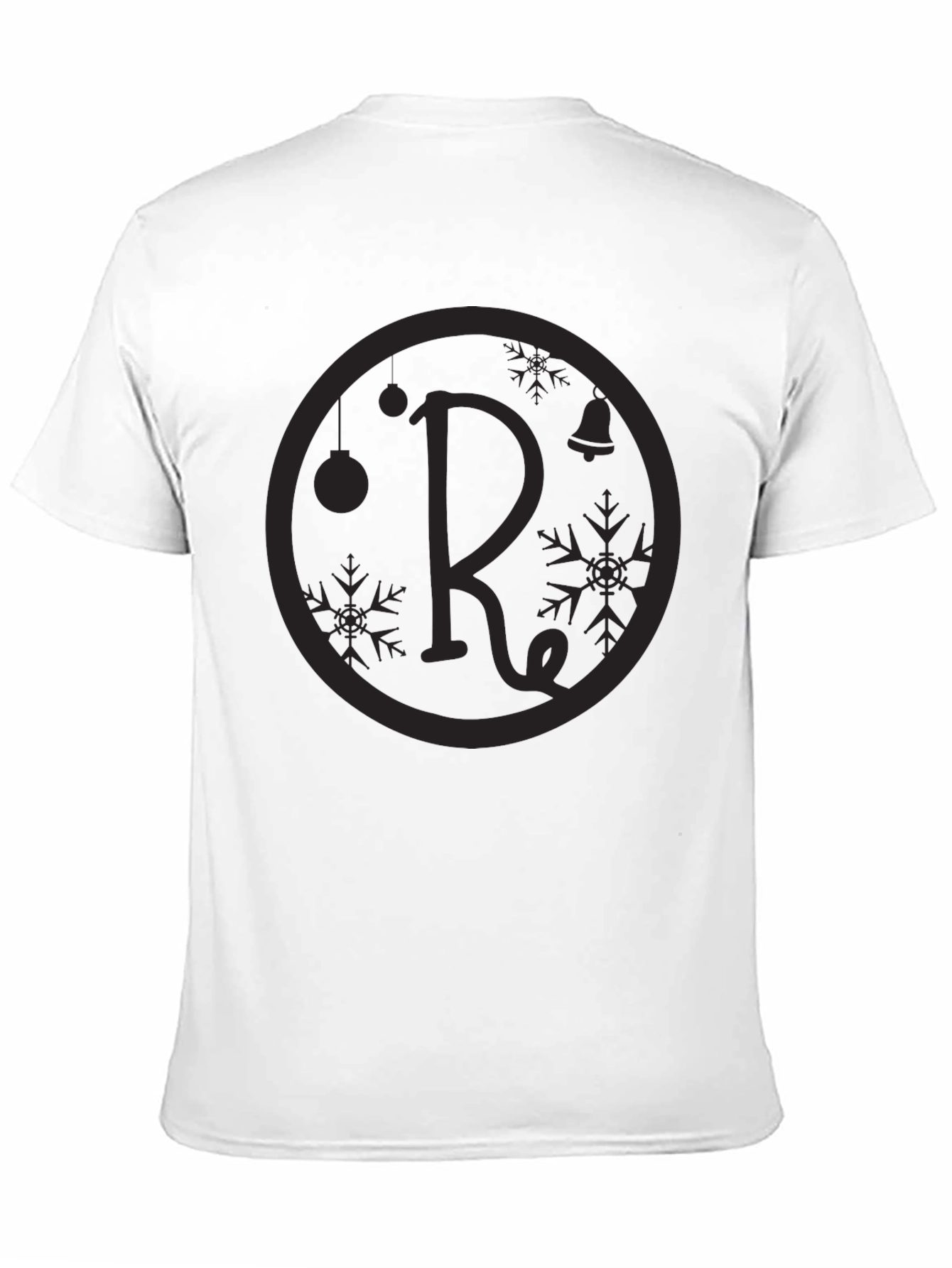 Black T-Shirt with Holiday Initial R Design