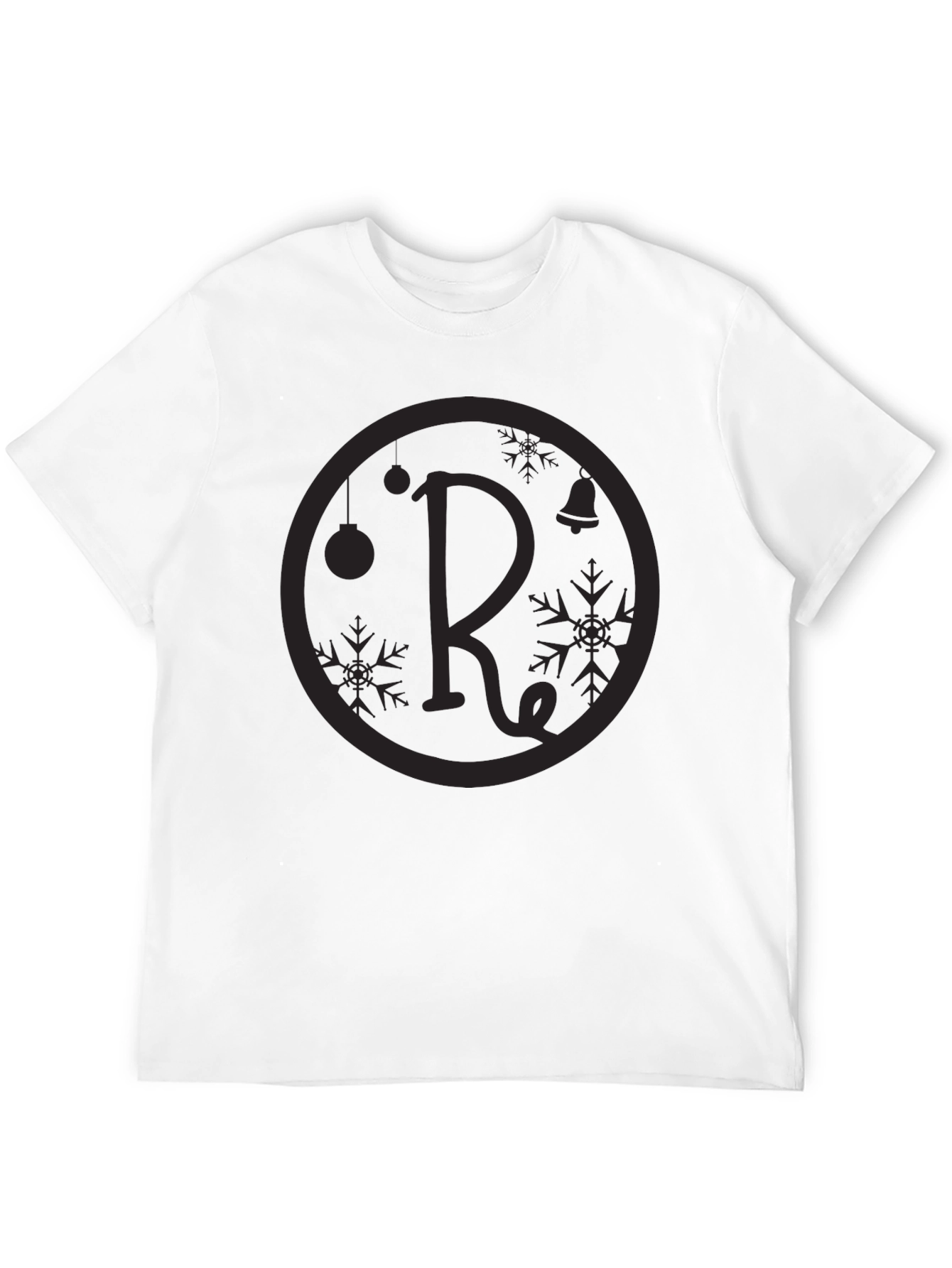 Black T-Shirt with Holiday Initial R Design