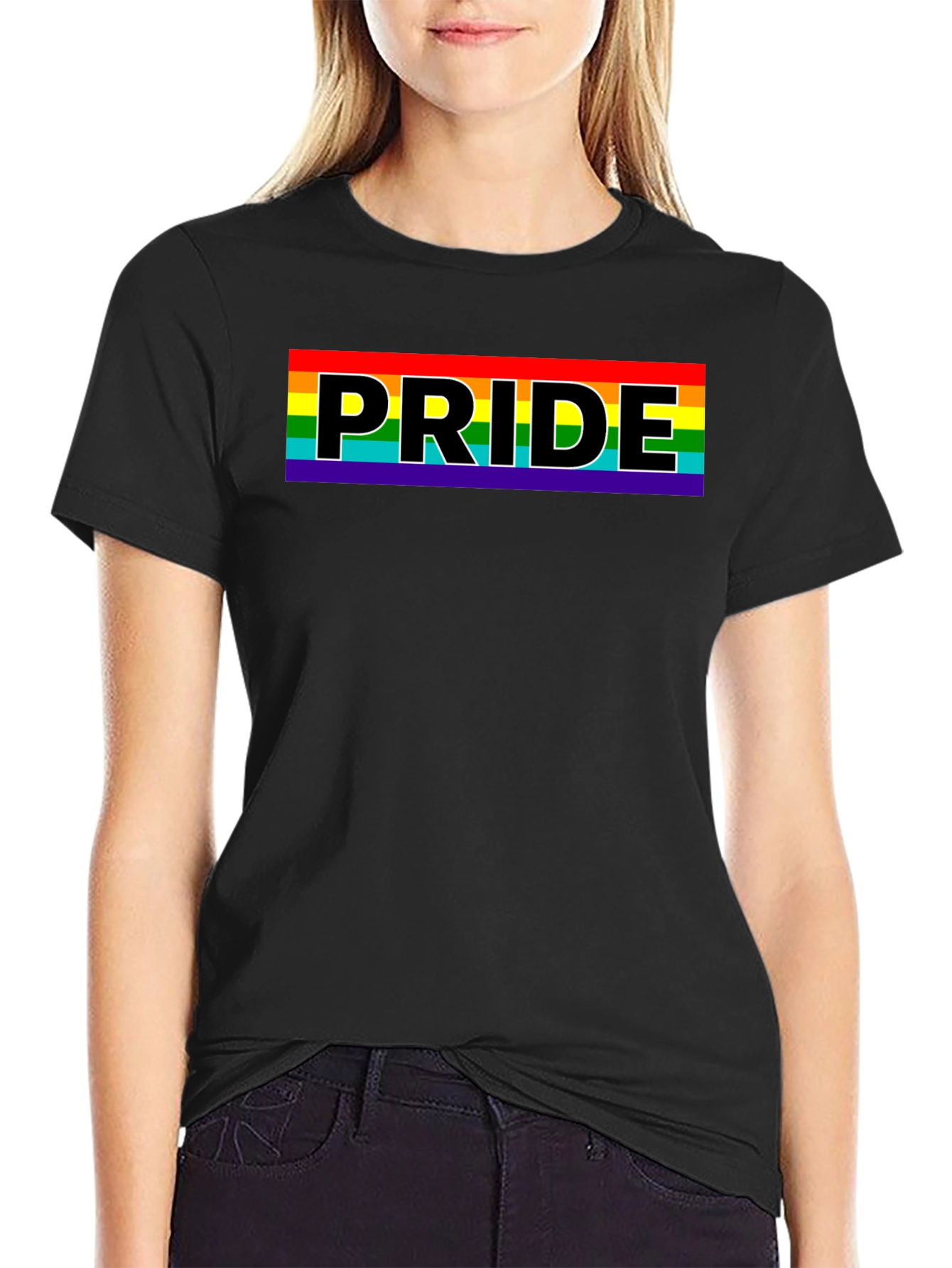 Pride Rainbow T-Shirt - Black