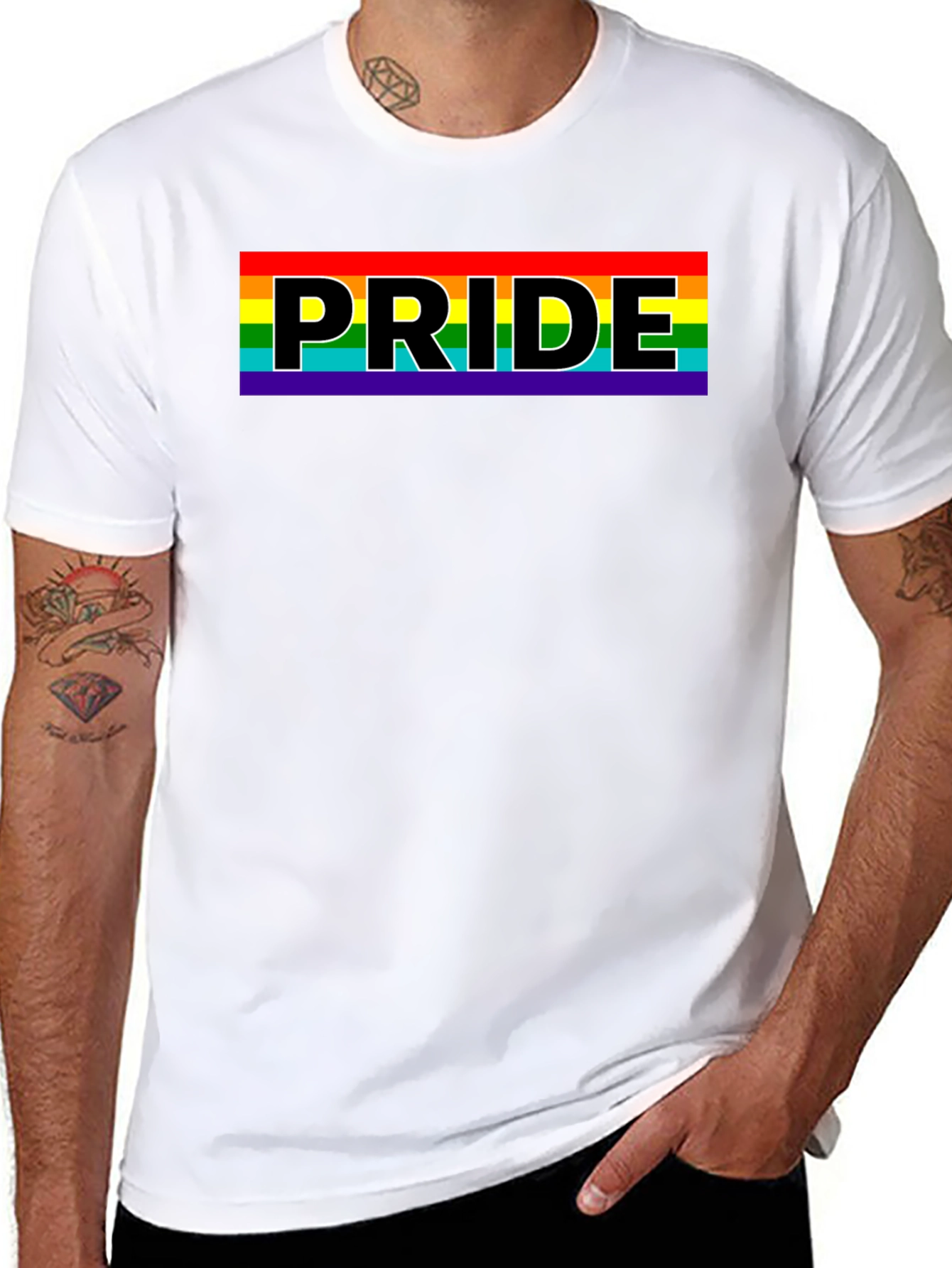 Pride Rainbow T-Shirt - Black