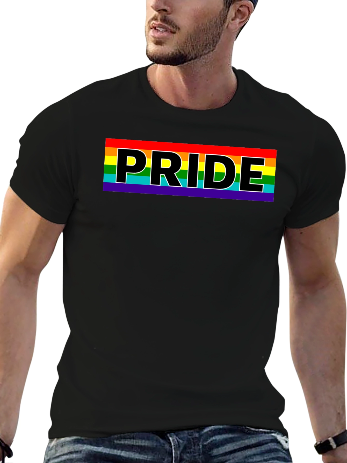 Pride Rainbow T-Shirt - Black