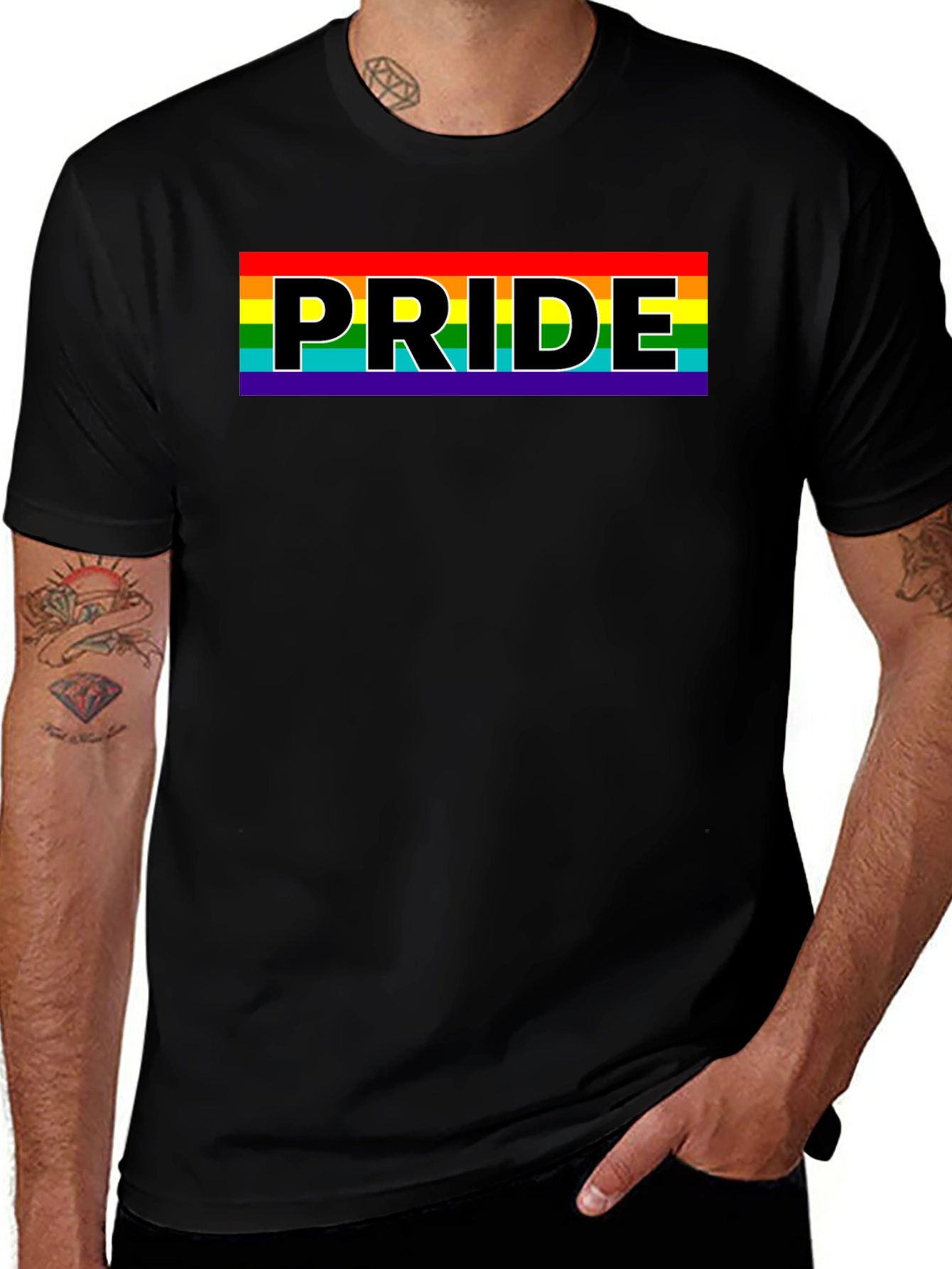 Pride Rainbow T-Shirt - Black