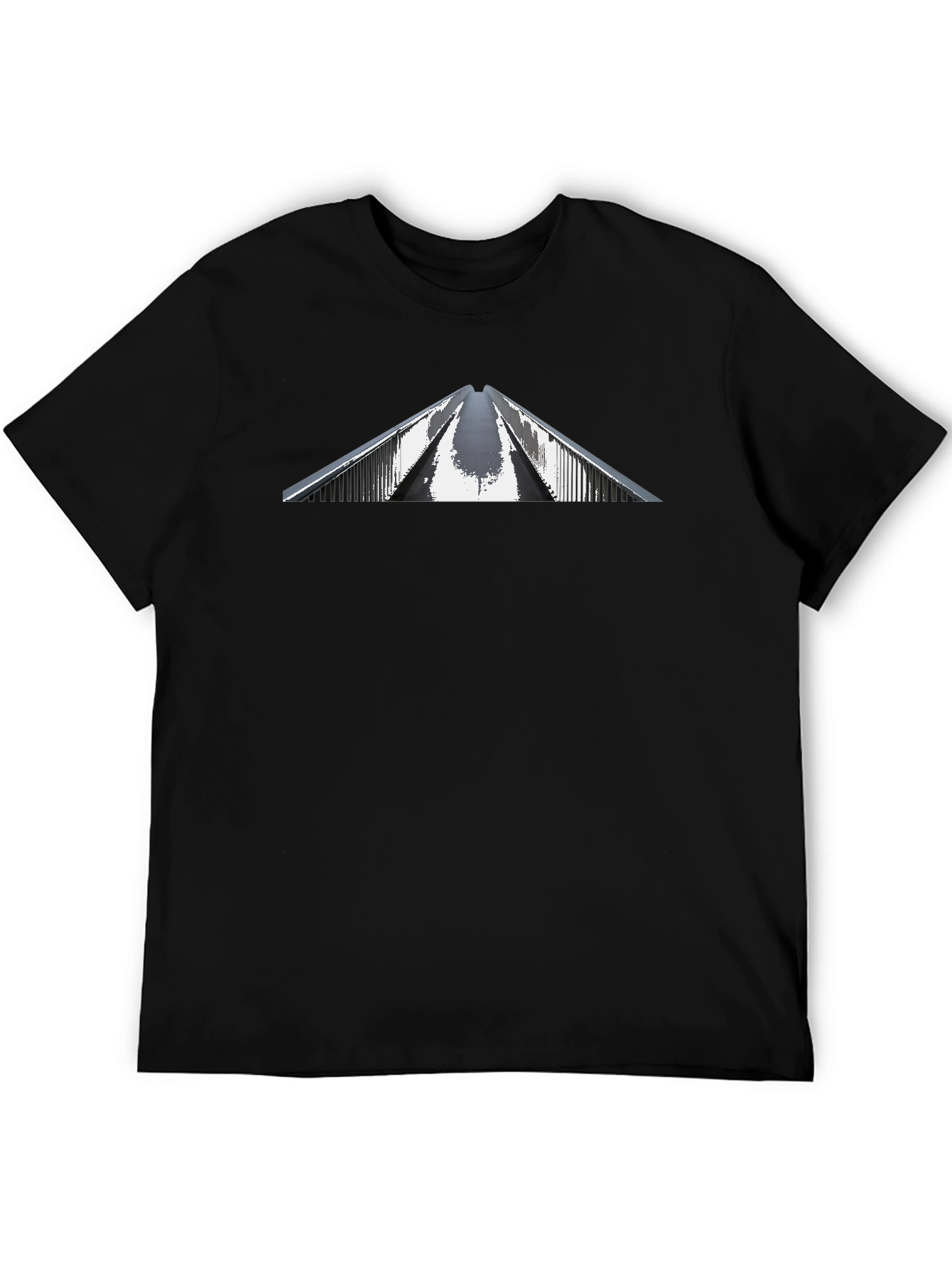 Black Graphic Tee - Architectural Bridge Design