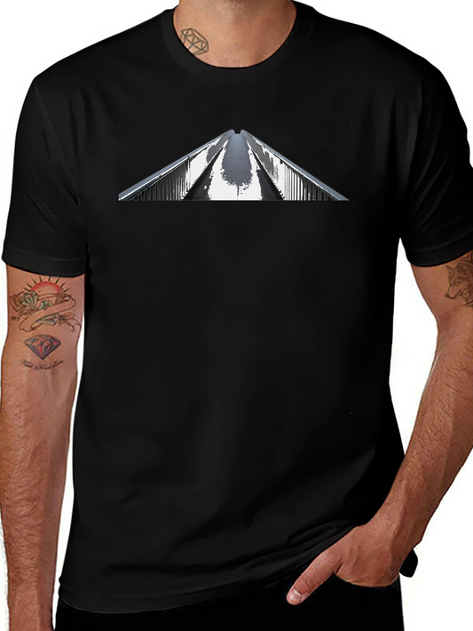 Black Graphic Tee - Architectural Bridge Design