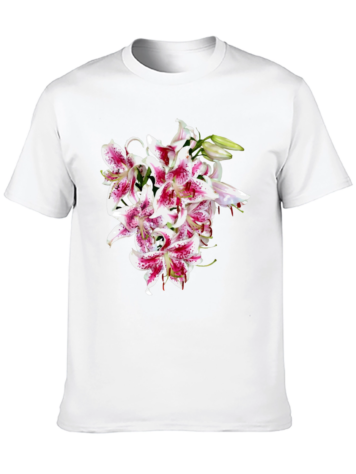 Floral Lily Graphic Tee - Black Casual Shirt