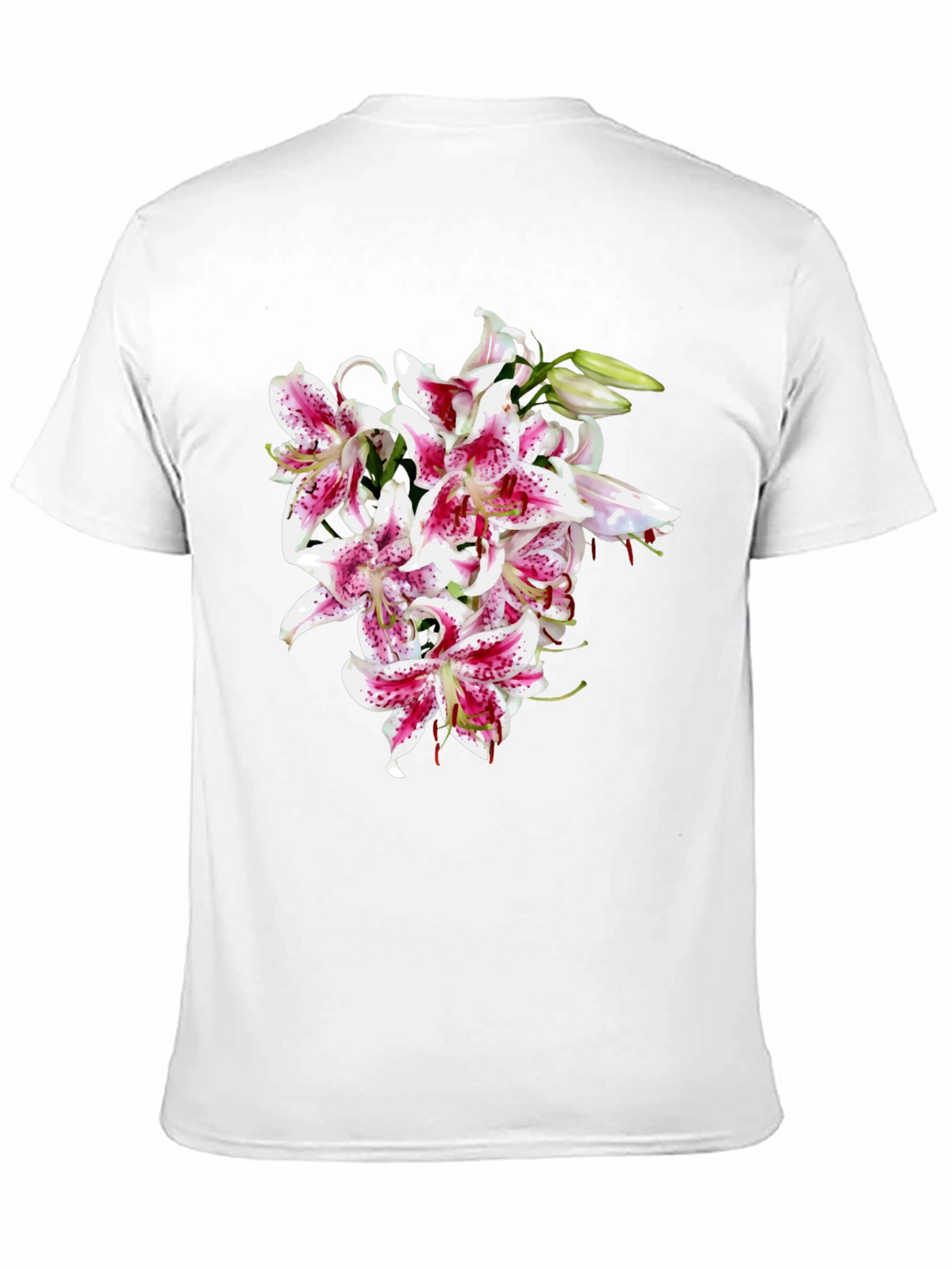 Floral Lily Graphic Tee - Black Casual Shirt