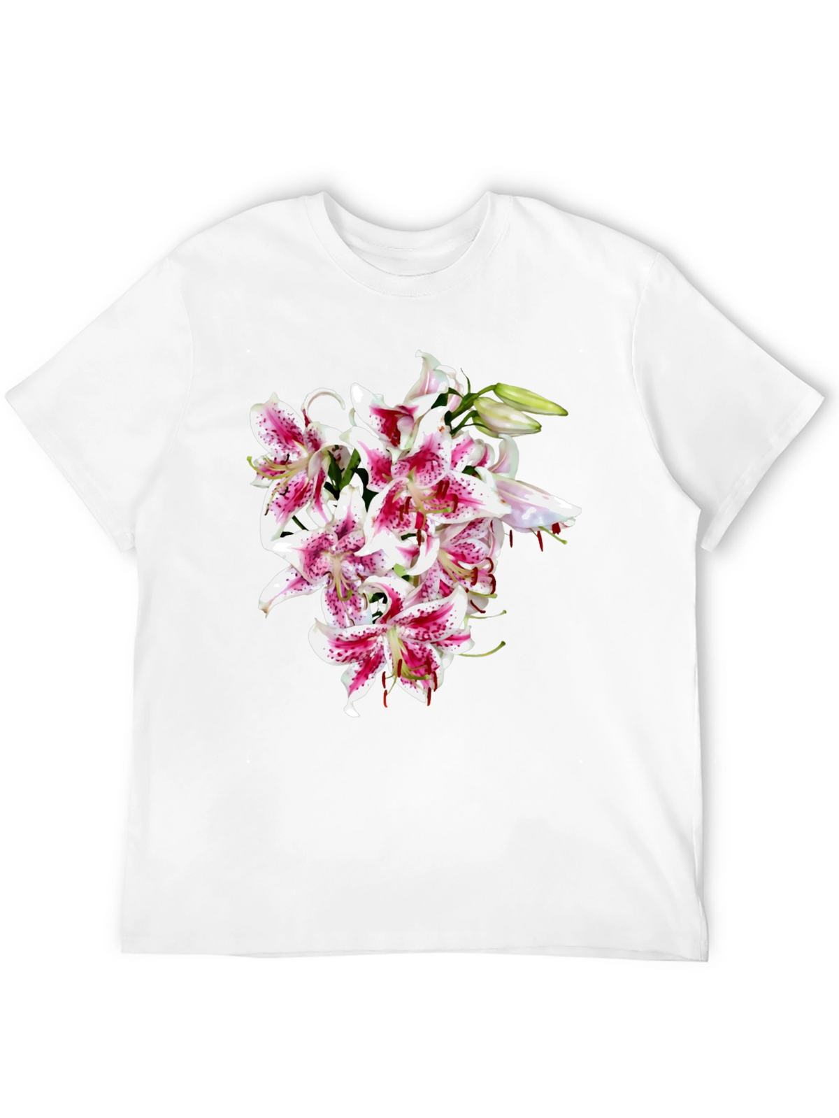 Floral Lily Graphic Tee - Black Casual Shirt