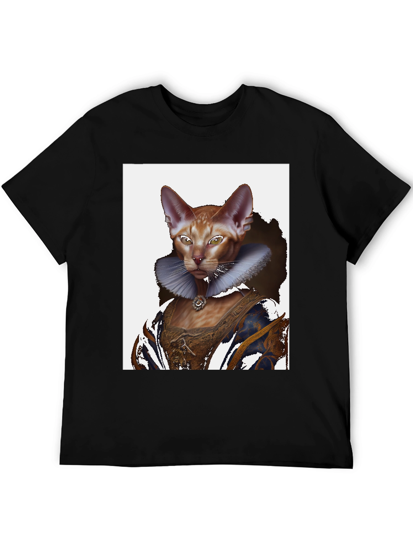 Renaissance Cat T-Shirt Whimsical Pet Portrait Tee