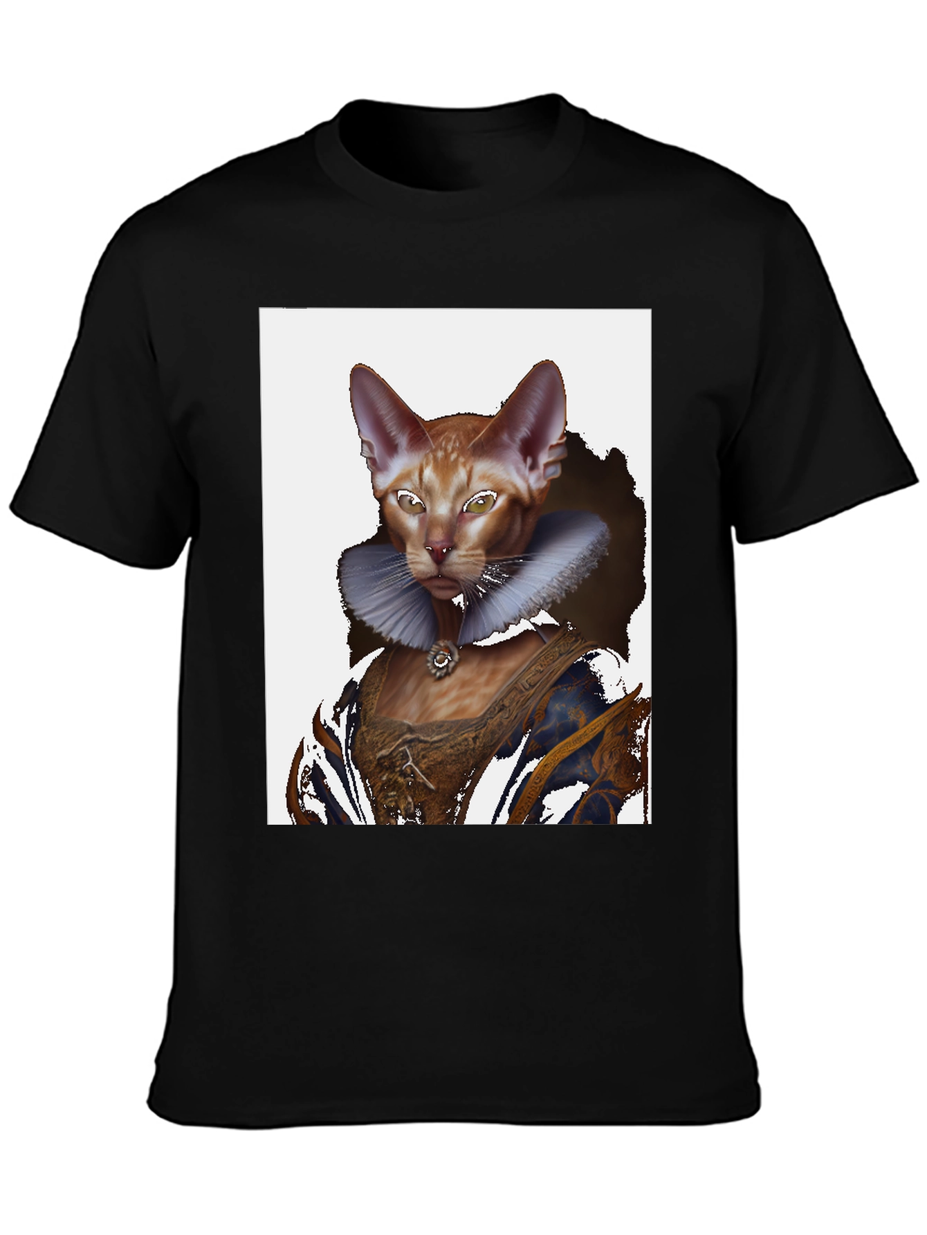 Renaissance Cat T-Shirt Whimsical Pet Portrait Tee