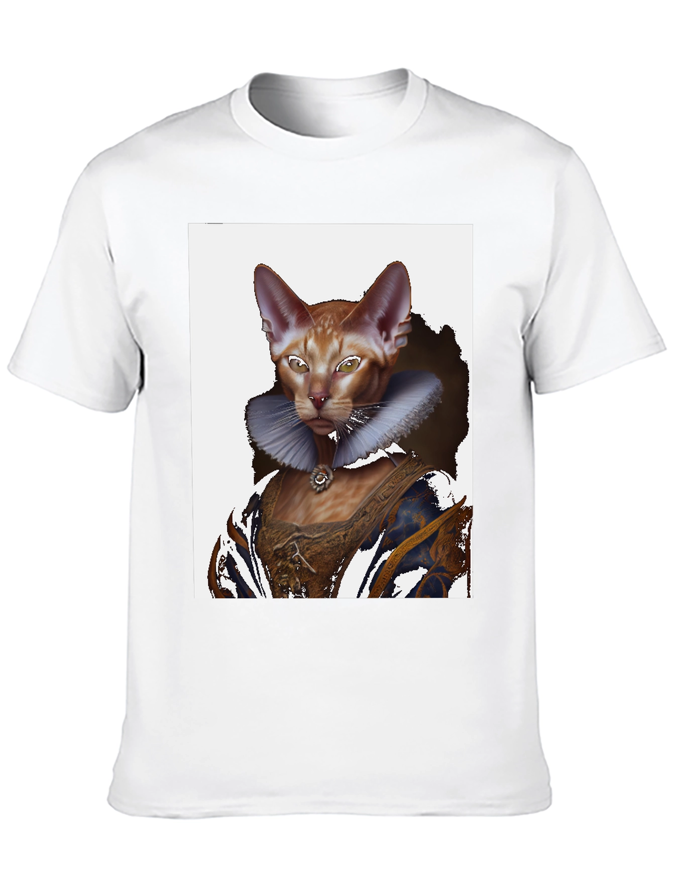 Renaissance Cat T-Shirt Whimsical Pet Portrait Tee