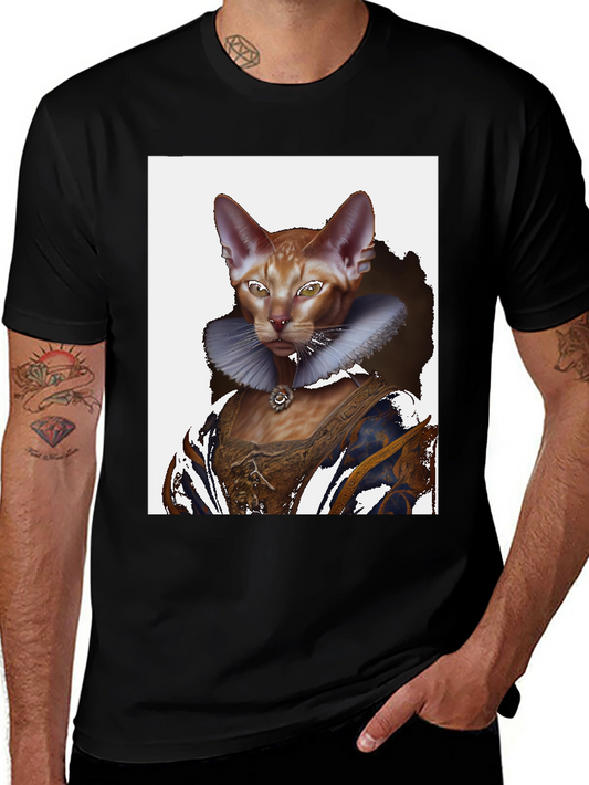 Renaissance Cat T-Shirt Whimsical Pet Portrait Tee