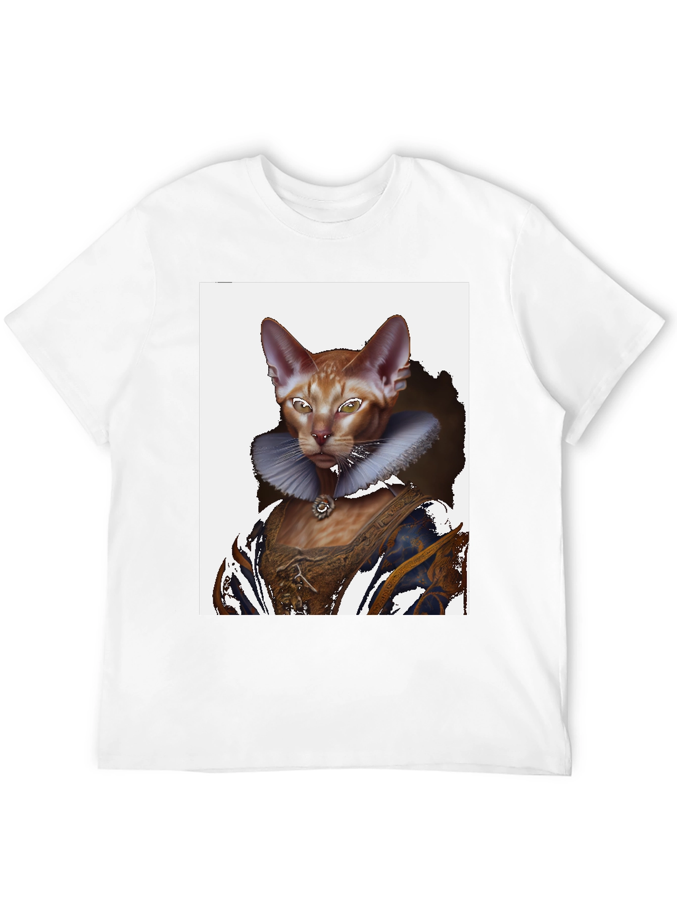 Renaissance Cat T-Shirt Whimsical Pet Portrait Tee