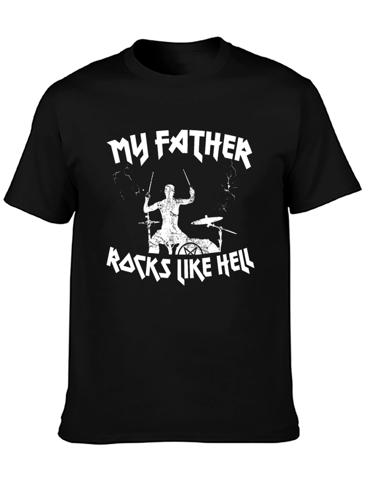 My Father Rocks Like Hell Black Graphic Tee