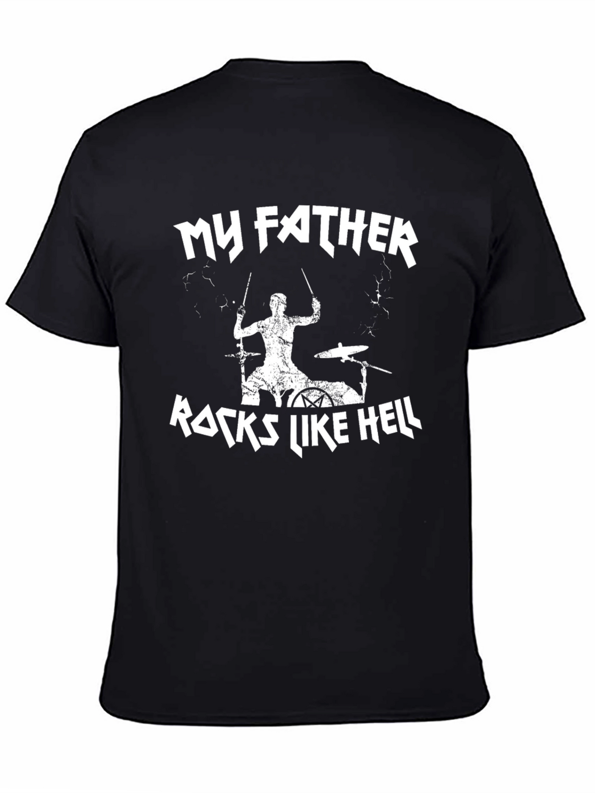 My Father Rocks Like Hell Black Graphic Tee