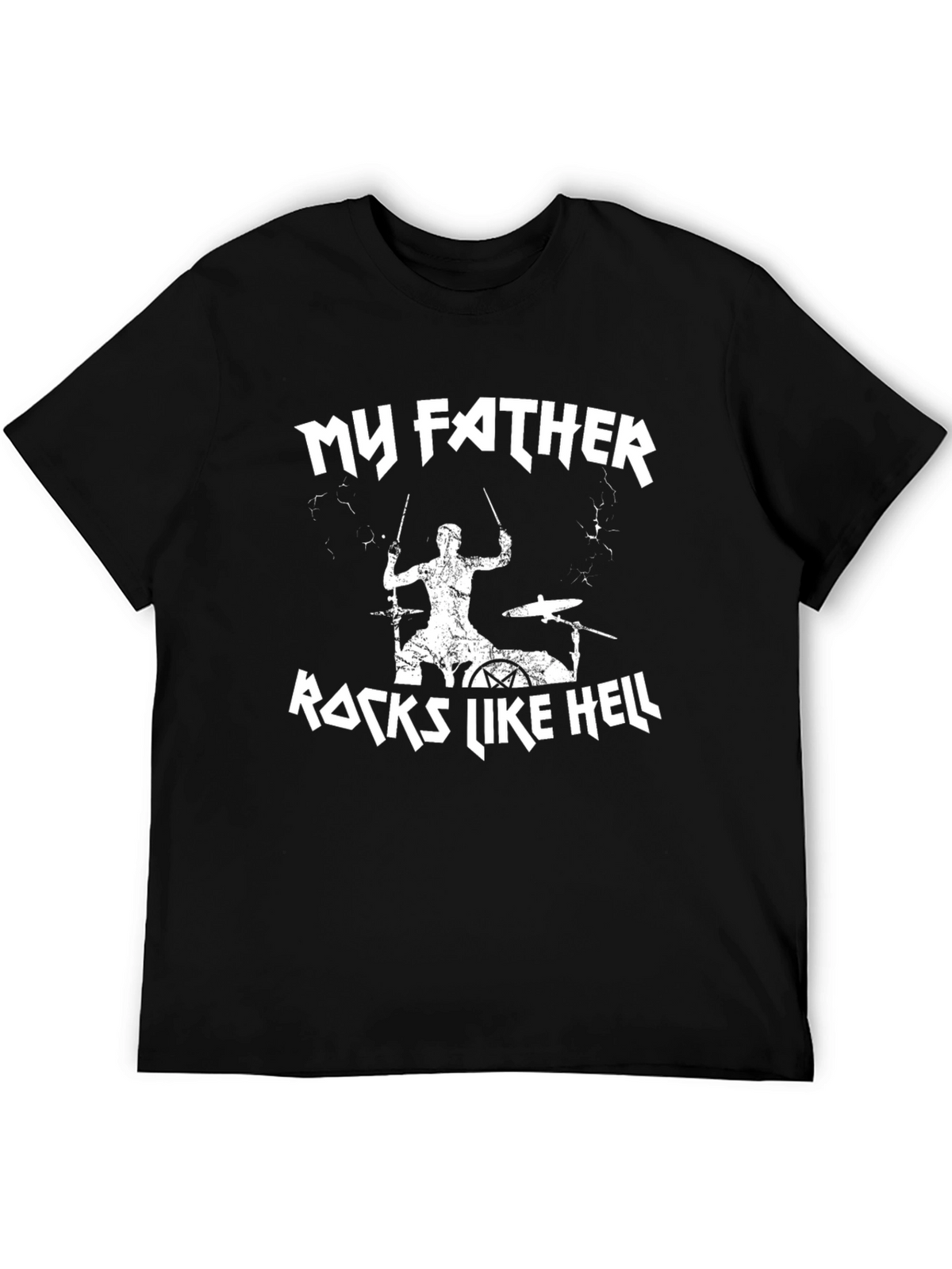 My Father Rocks Like Hell Black Graphic Tee