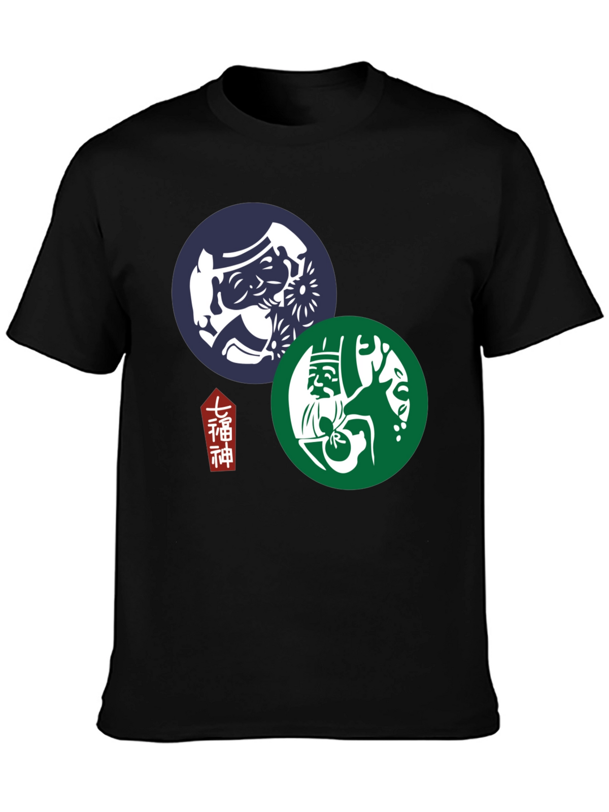 Japanese Lucky Gods Graphic T-Shirt