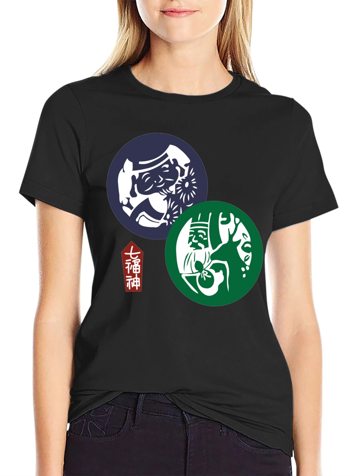Japanese Lucky Gods Graphic T-Shirt