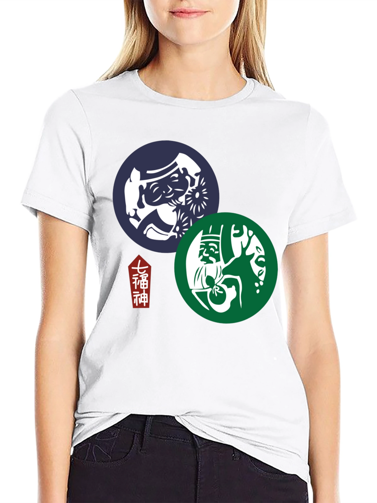 Japanese Lucky Gods Graphic T-Shirt