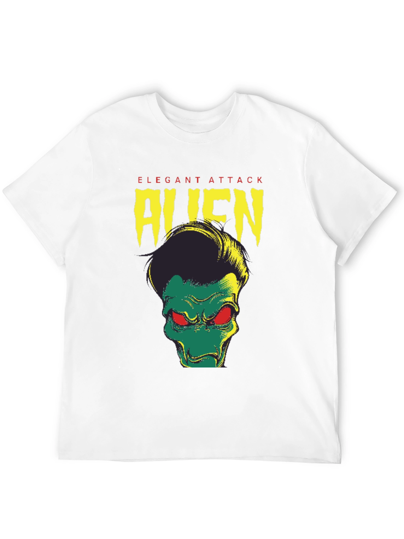 Elegant Attack Alien Graphic Tee - Black
