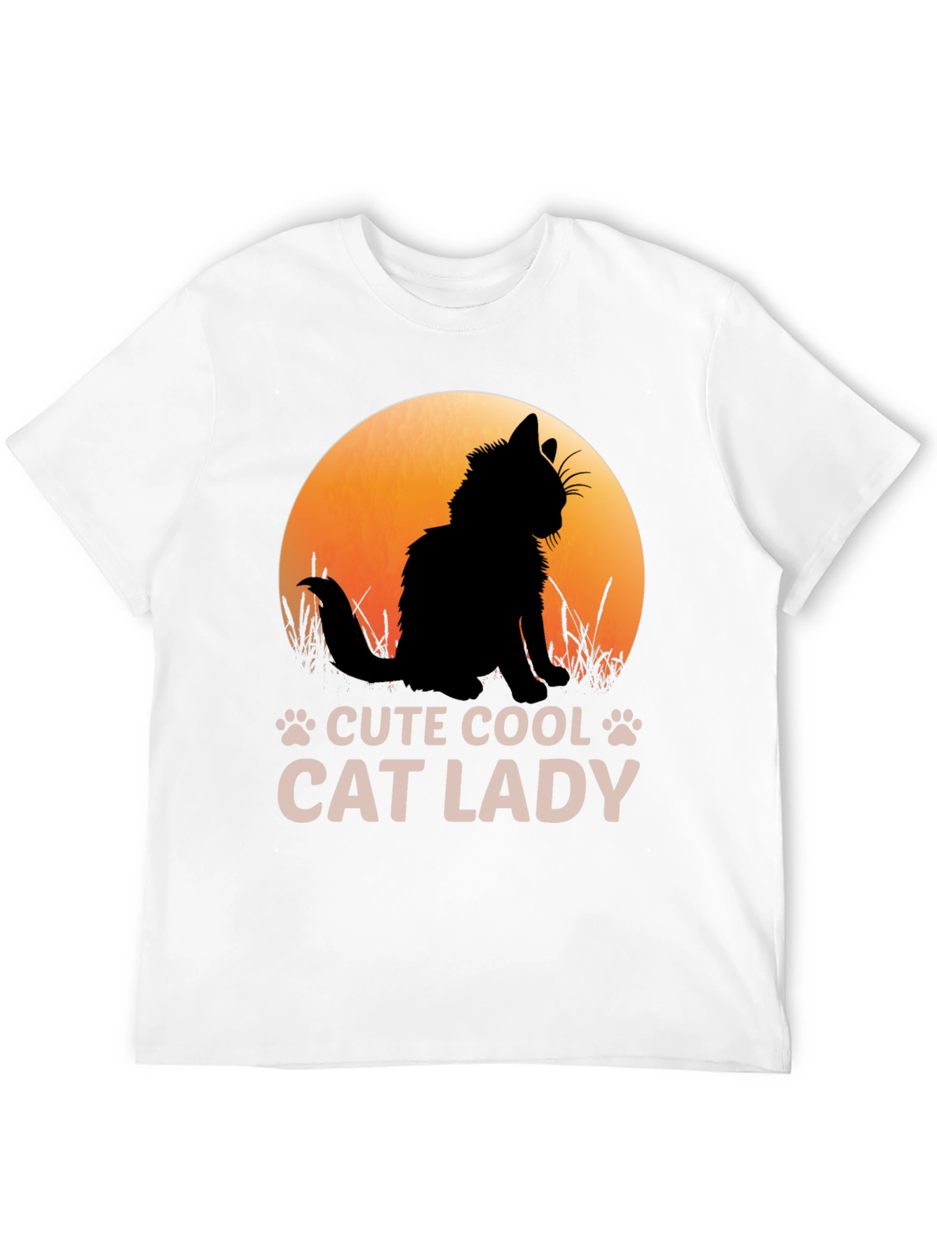 Cute Cool Cat Lady Black T-Shirt