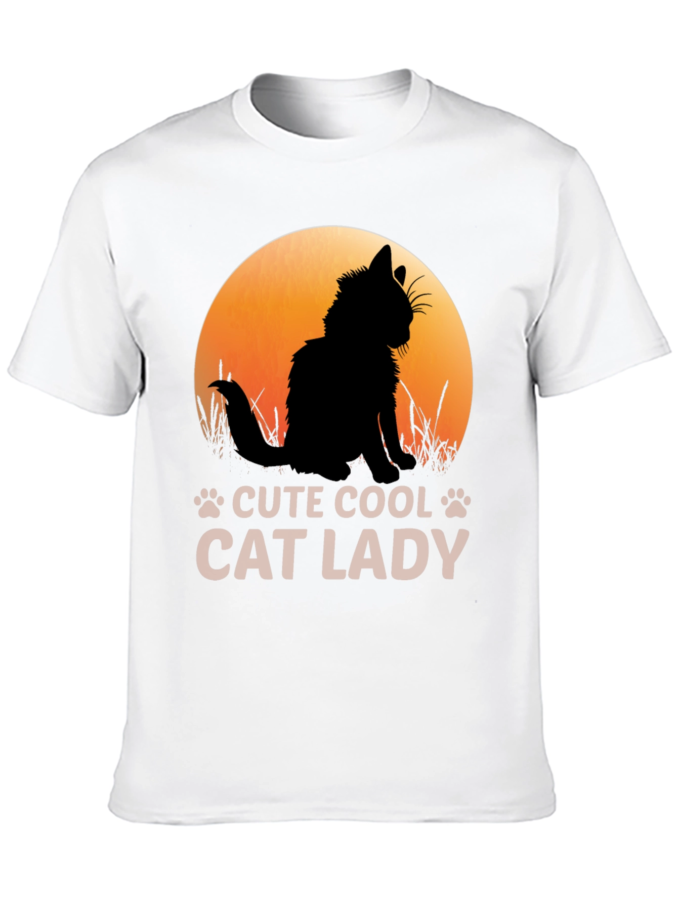 Cute Cool Cat Lady Black T-Shirt