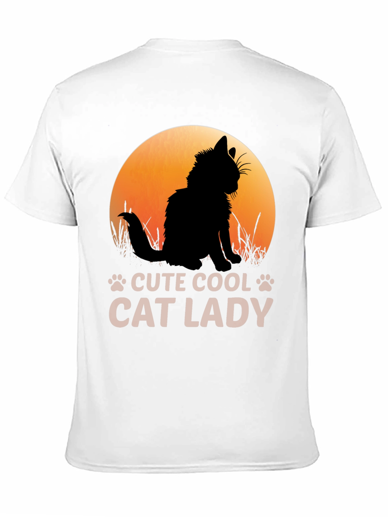 Cute Cool Cat Lady Black T-Shirt