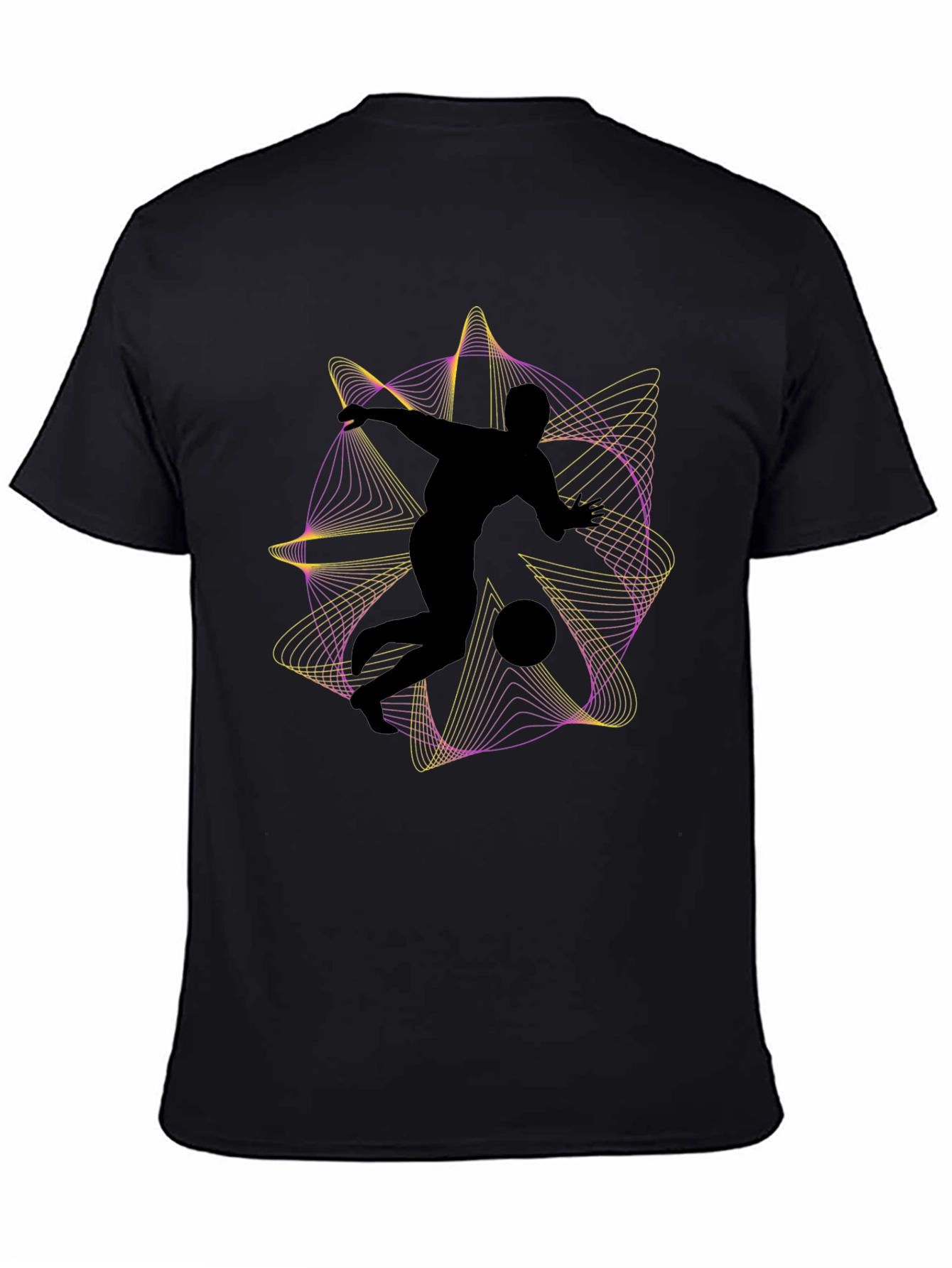 Abstract Soccer Black T-Shirt