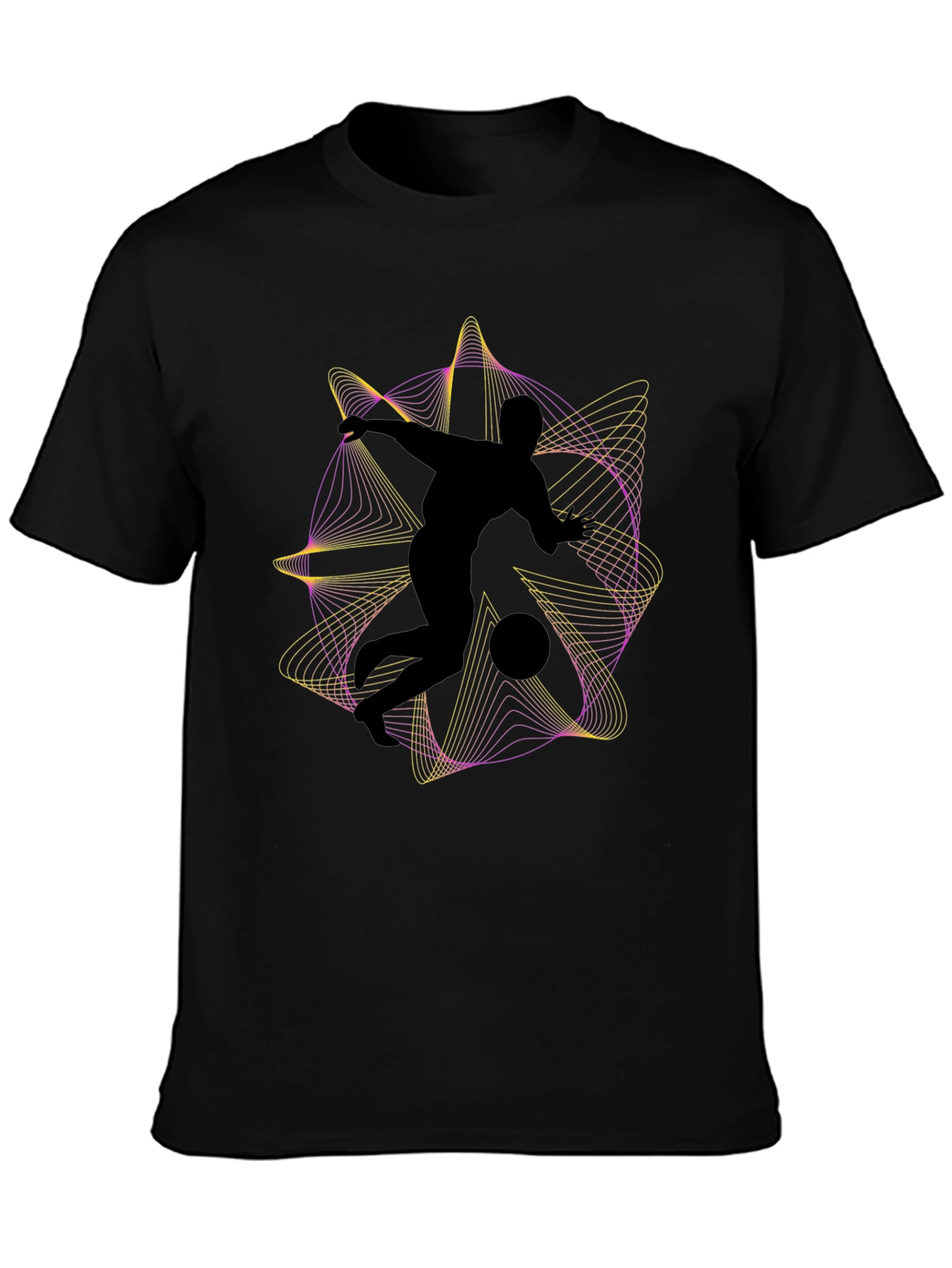 Abstract Soccer Black T-Shirt