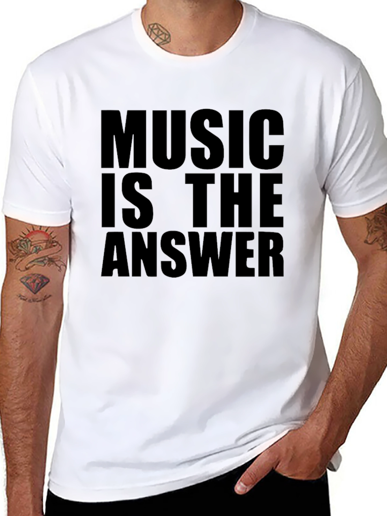 Music is the Answer Black T-Shirt
