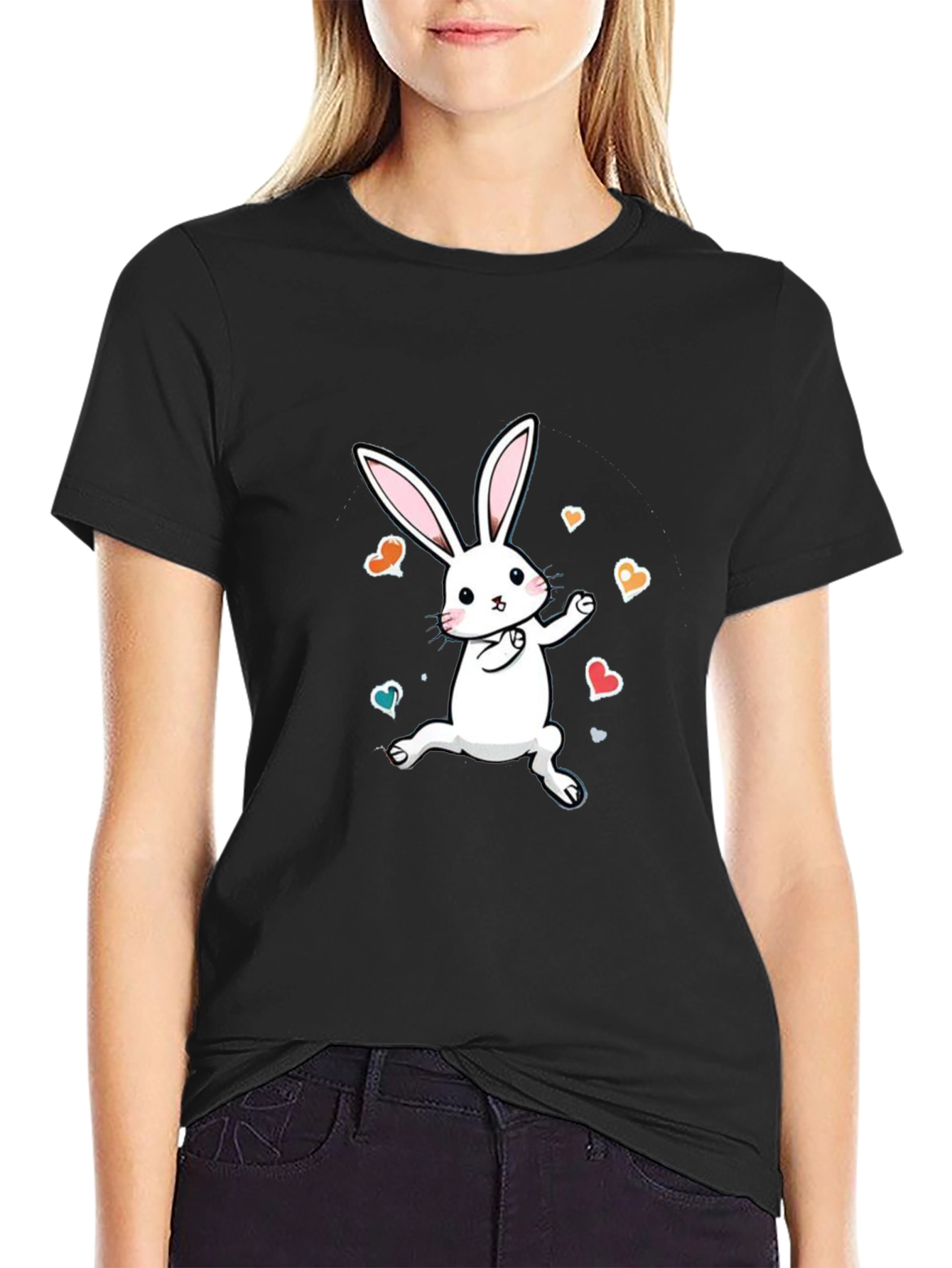 Cute Bunny Graphic Tee - Soft Cotton Comfort