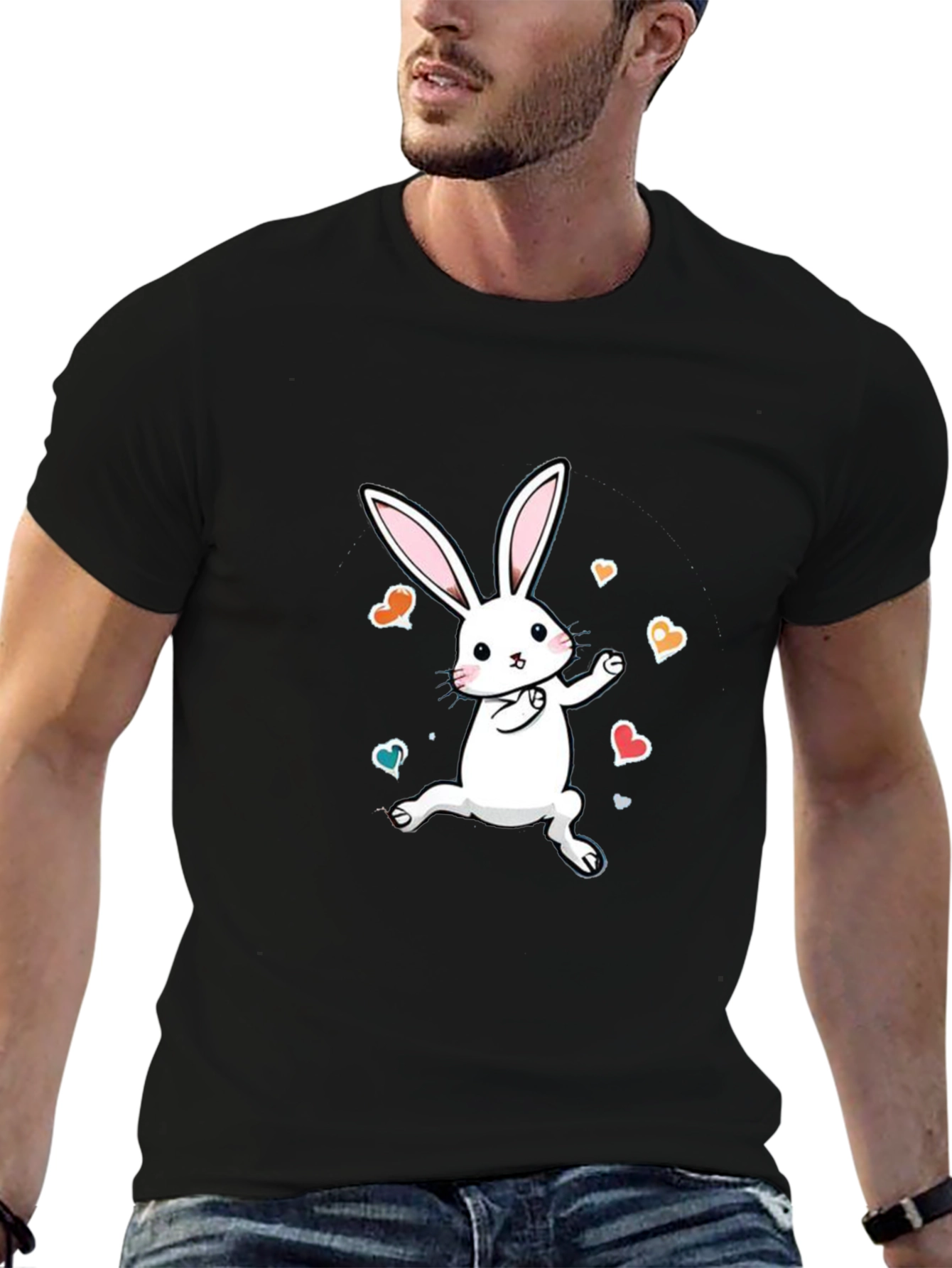 Cute Bunny Graphic Tee - Soft Cotton Comfort